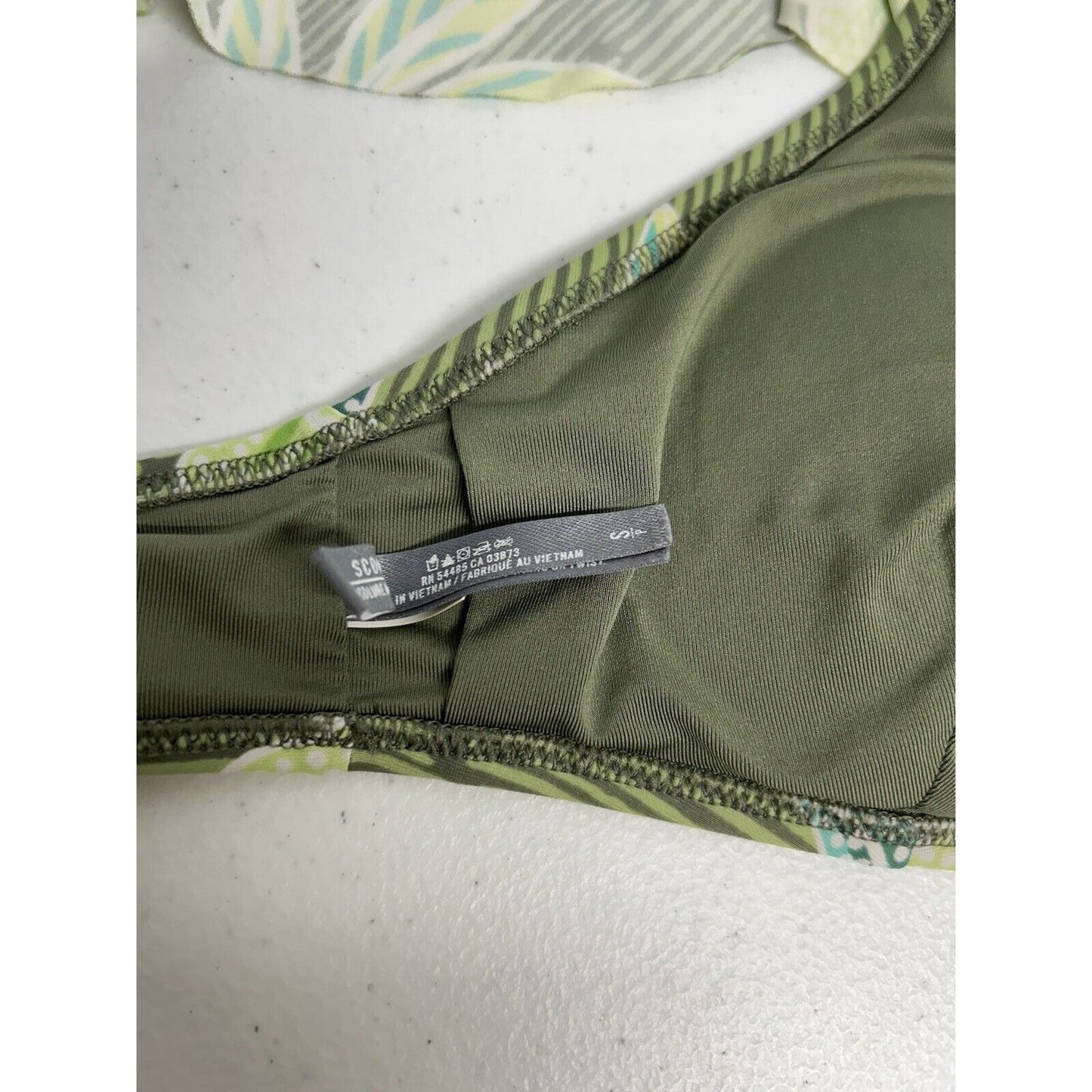 Aerie Green Ruffle Scoop Wrap Around Removable Pads Bikini Swim Top Women’s S