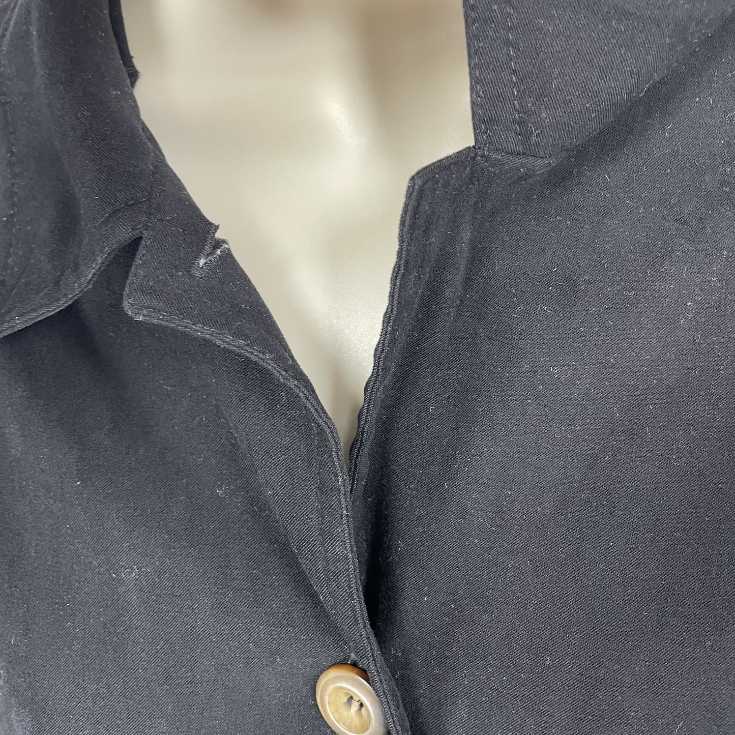 Talbots Black Buttoned Collared Lightweight Unlined Shacket Jacket Size Medium M