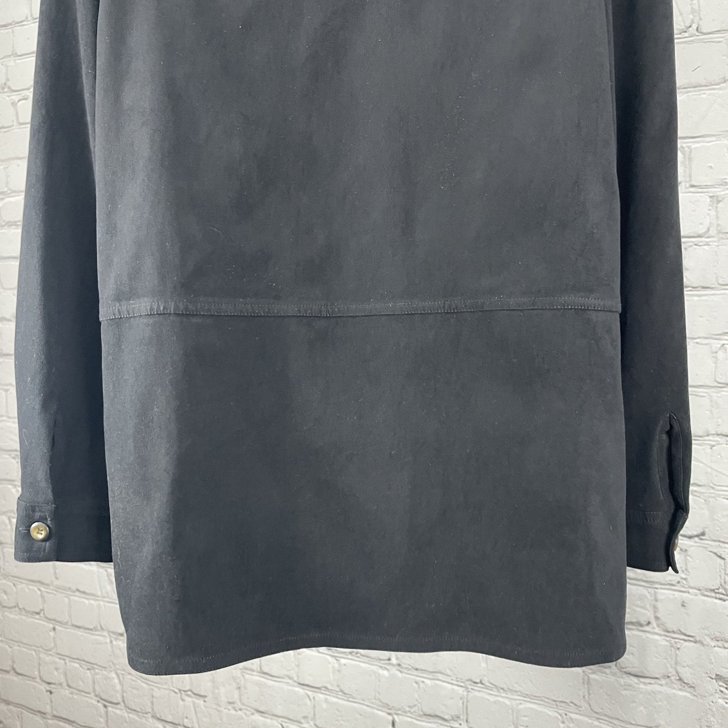 Talbots Black Buttoned Collared Lightweight Unlined Shacket Jacket Size Medium M