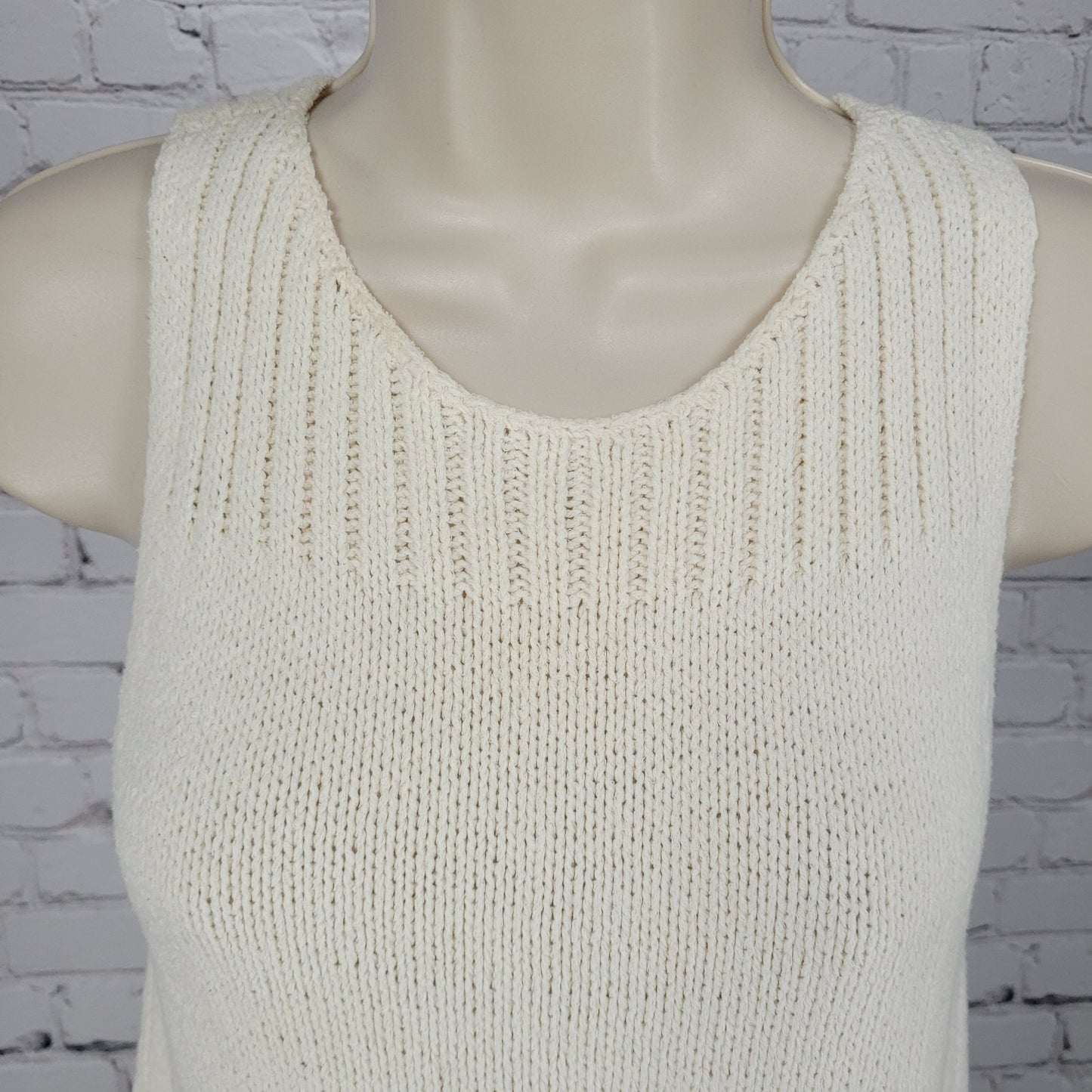 Madewell Cream Cotton Blend Knit Boho Sleeveless Sweater Tank Top Size XXS