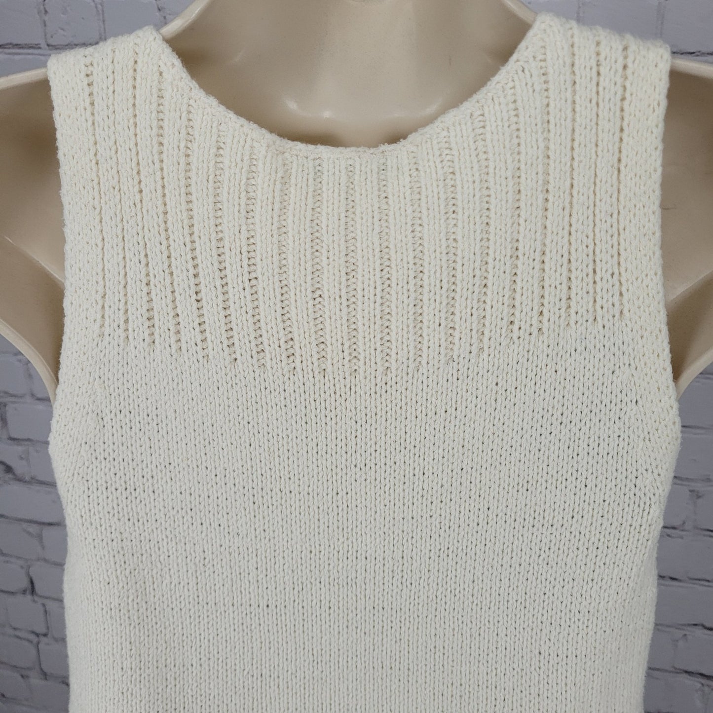 Madewell Cream Cotton Blend Knit Boho Sleeveless Sweater Tank Top Size XXS