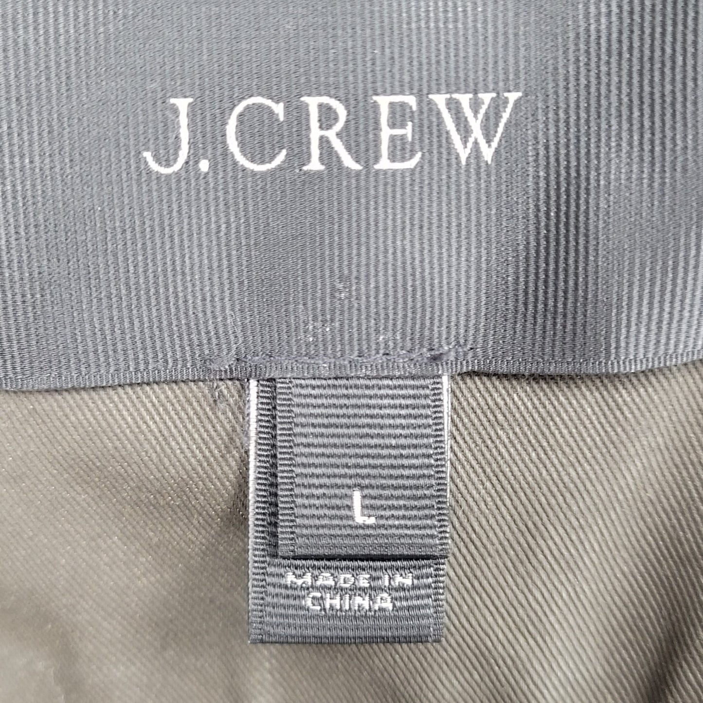 J.CREW Brown Waxed Cotton Gold Snap Zipped Unlined Utility Jacket Size Large L