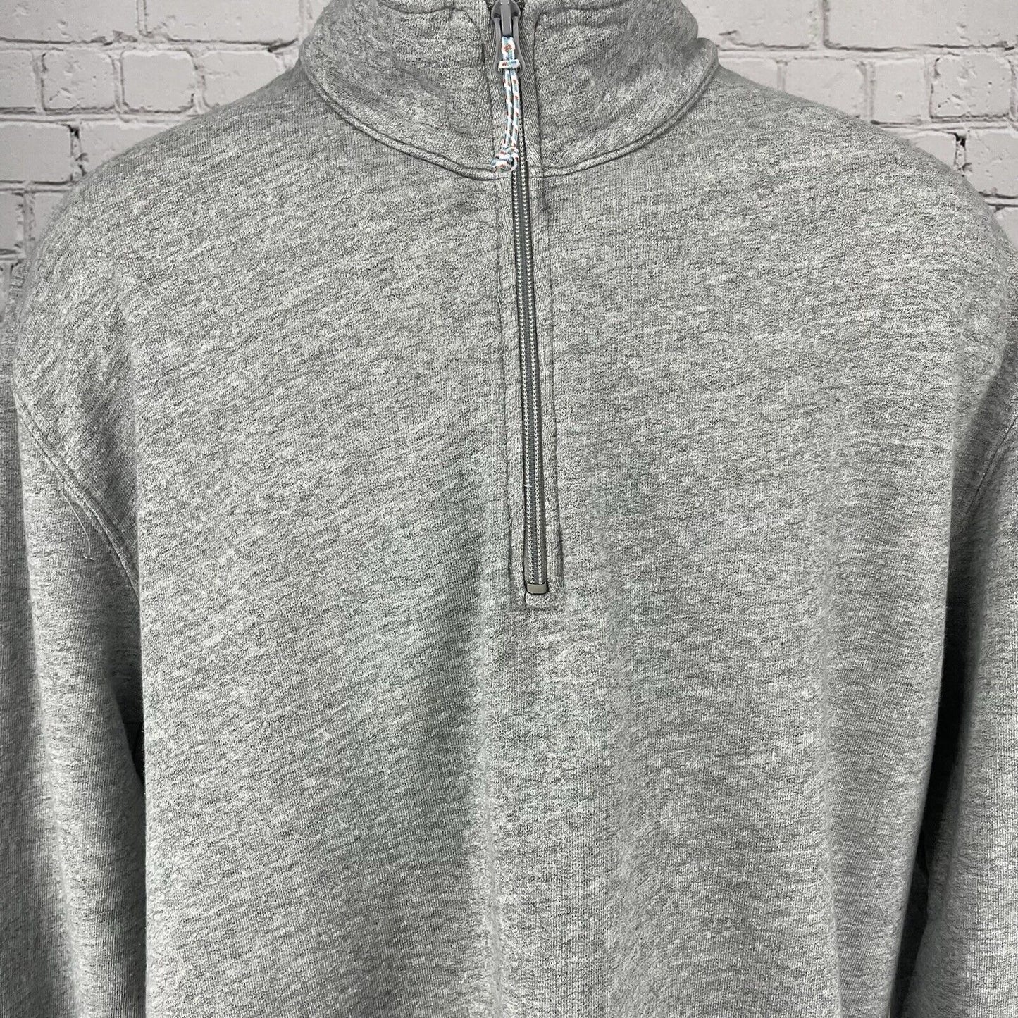 Chubbies Grey Cotton Blend Pullover Zip Sweatshirt USA Made Pockets Size XL