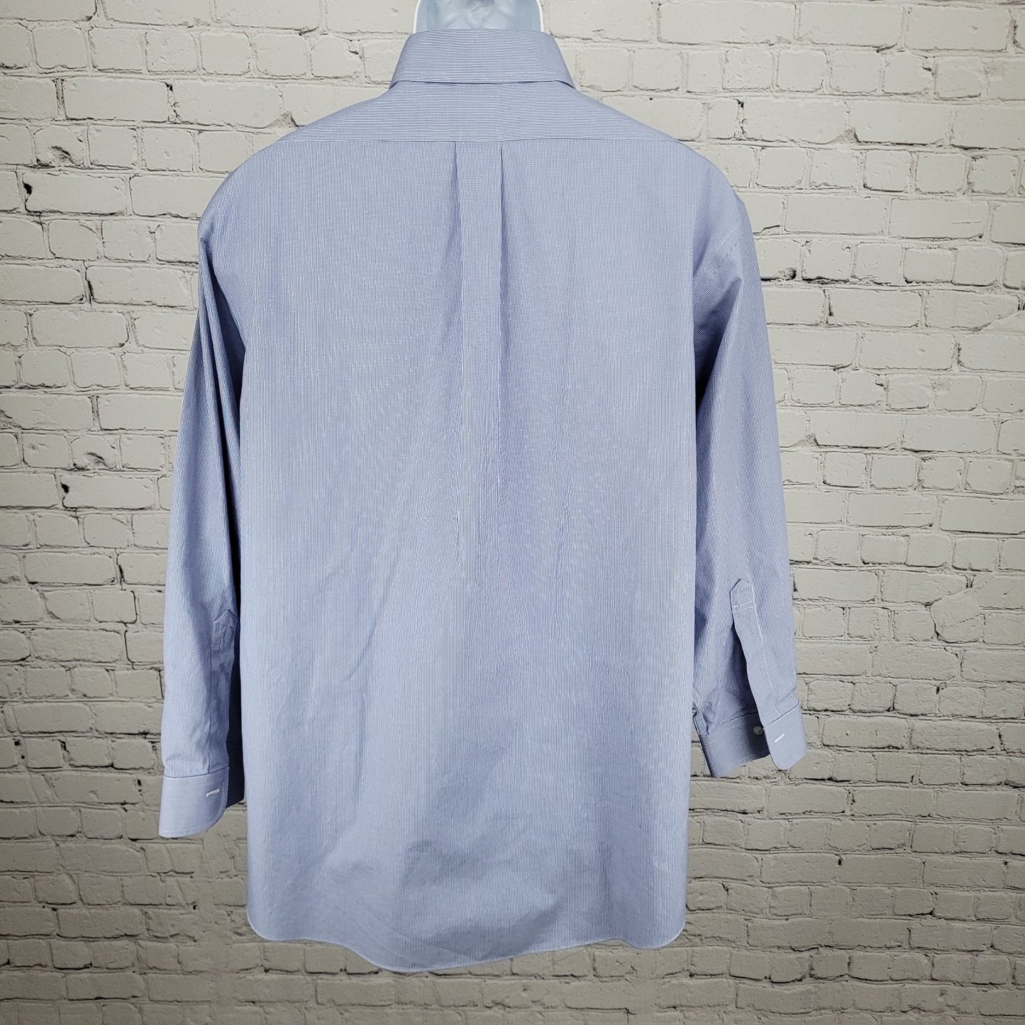 Brooks Brothers Blue Supima Cotton Regent Non Iron Long Sleeve Shirt 17.5-33