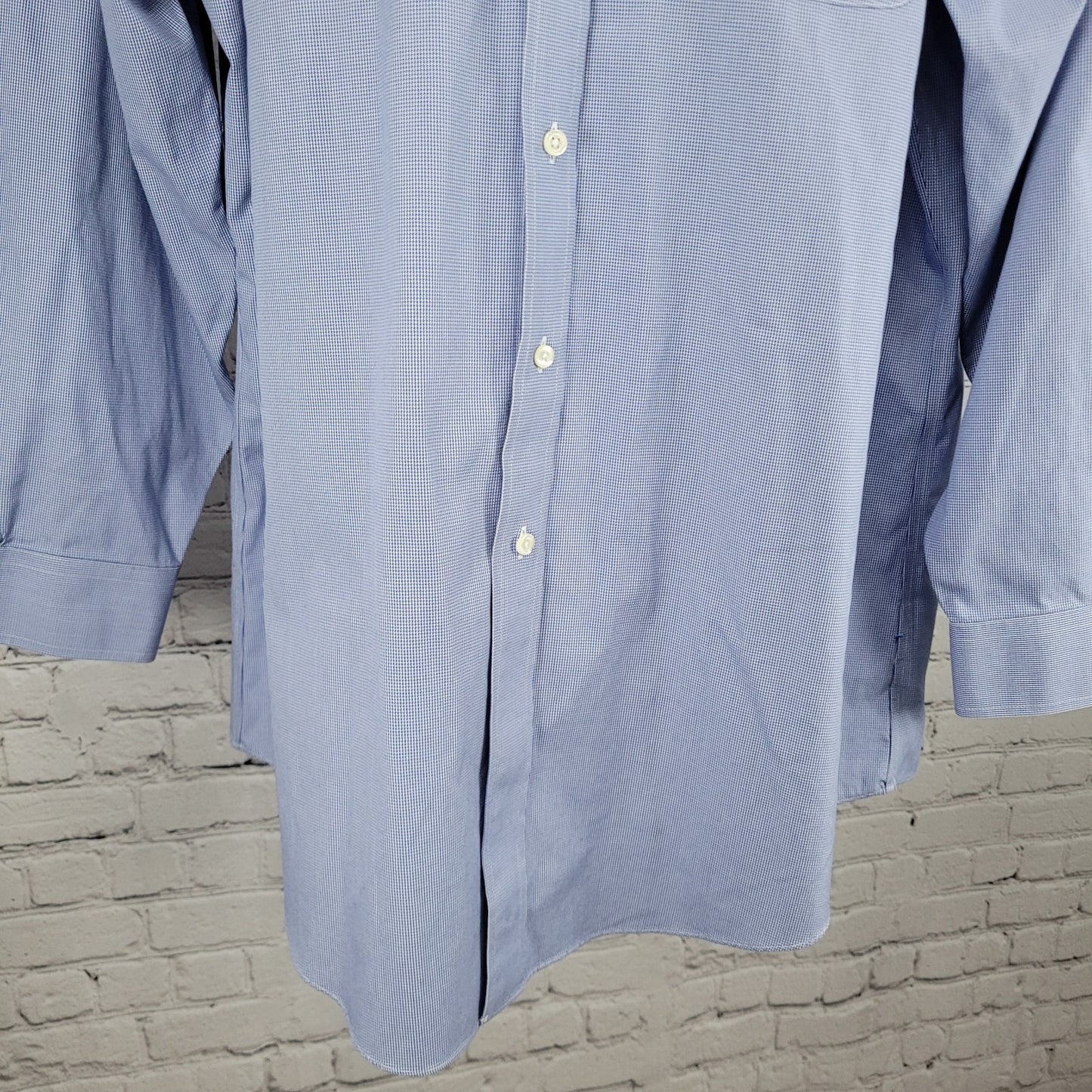 Brooks Brothers Blue Supima Cotton Regent Non Iron Long Sleeve Shirt 17.5-33