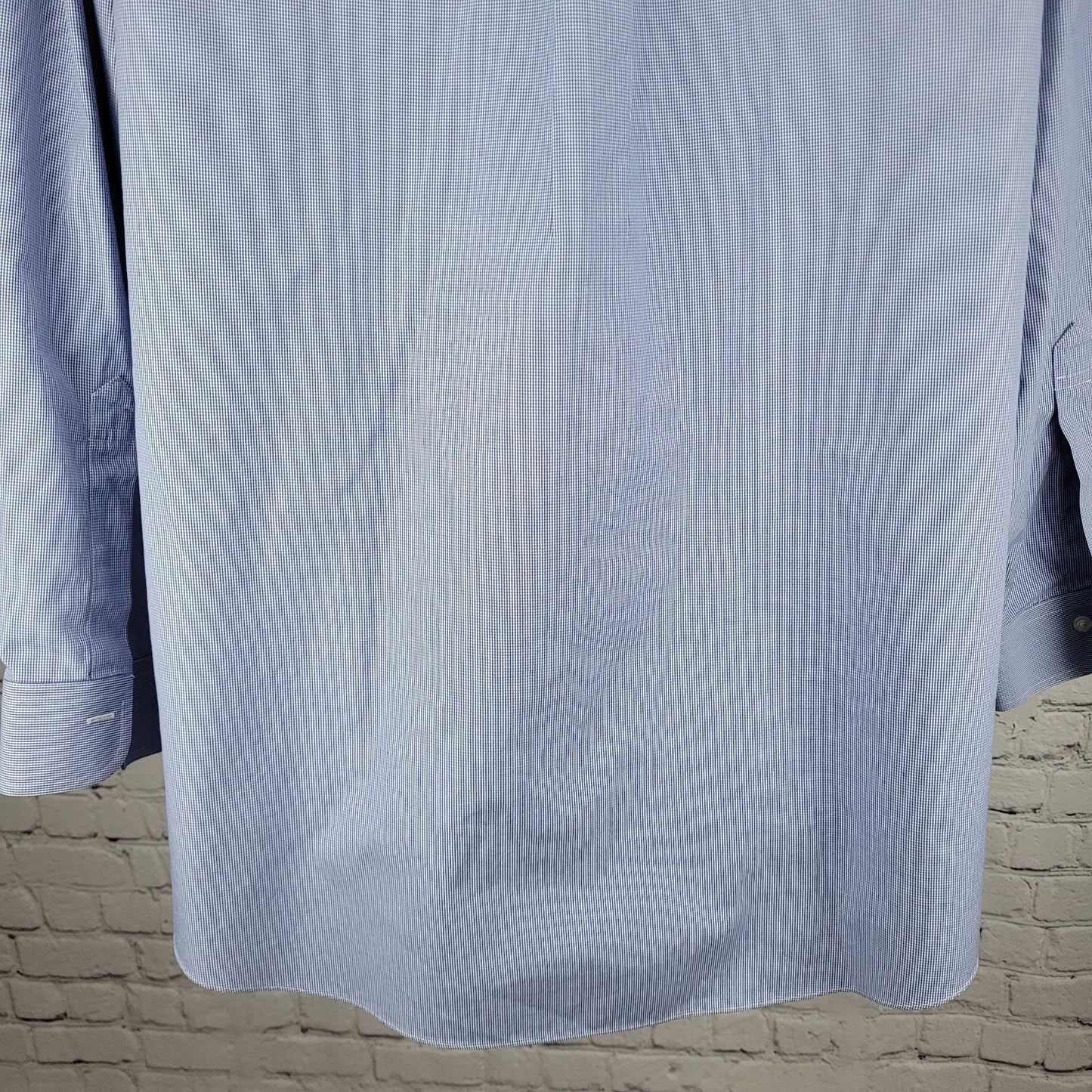 Brooks Brothers Blue Supima Cotton Regent Non Iron Long Sleeve Shirt 17.5-33
