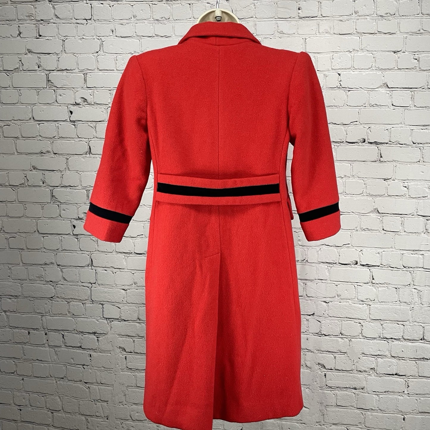 VTG Rothschild Red Wool Buttoned Collared Lined Peacoat USA Made Girls Size 7