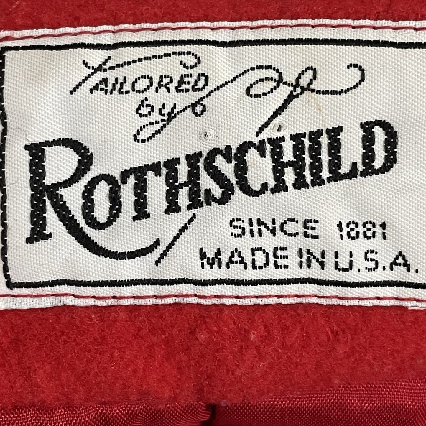 VTG Rothschild Red Wool Buttoned Collared Lined Peacoat USA Made Girls Size 7