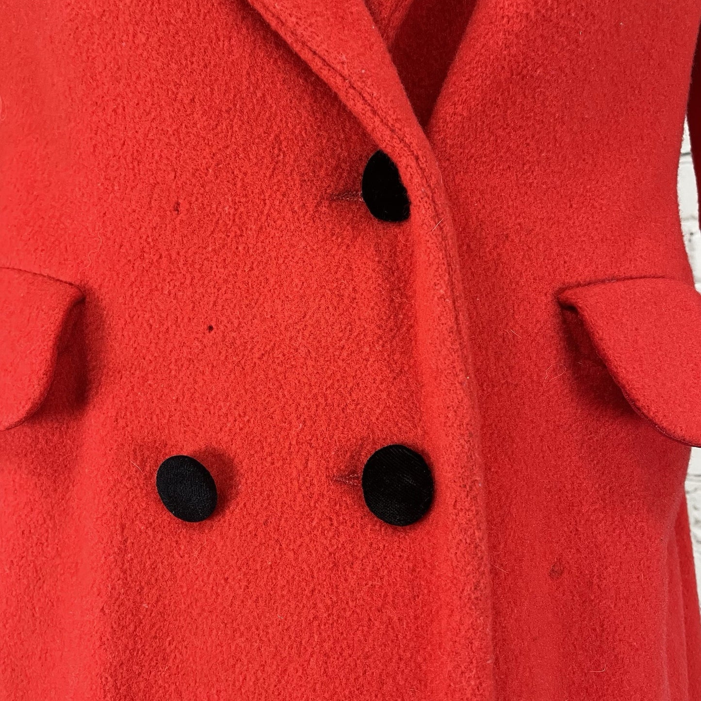 VTG Rothschild Red Wool Buttoned Collared Lined Peacoat USA Made Girls Size 7