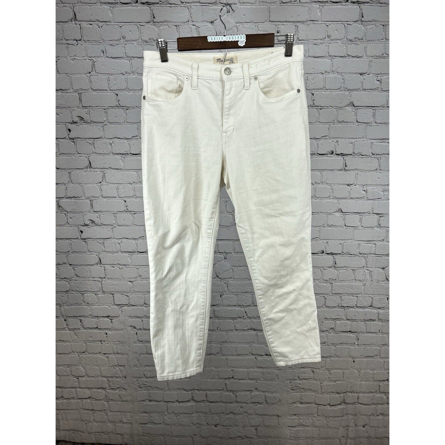 Madewell White Cotton Blend Stretch High Riser Skinny Jeans Women’s 28 (30x25.5)