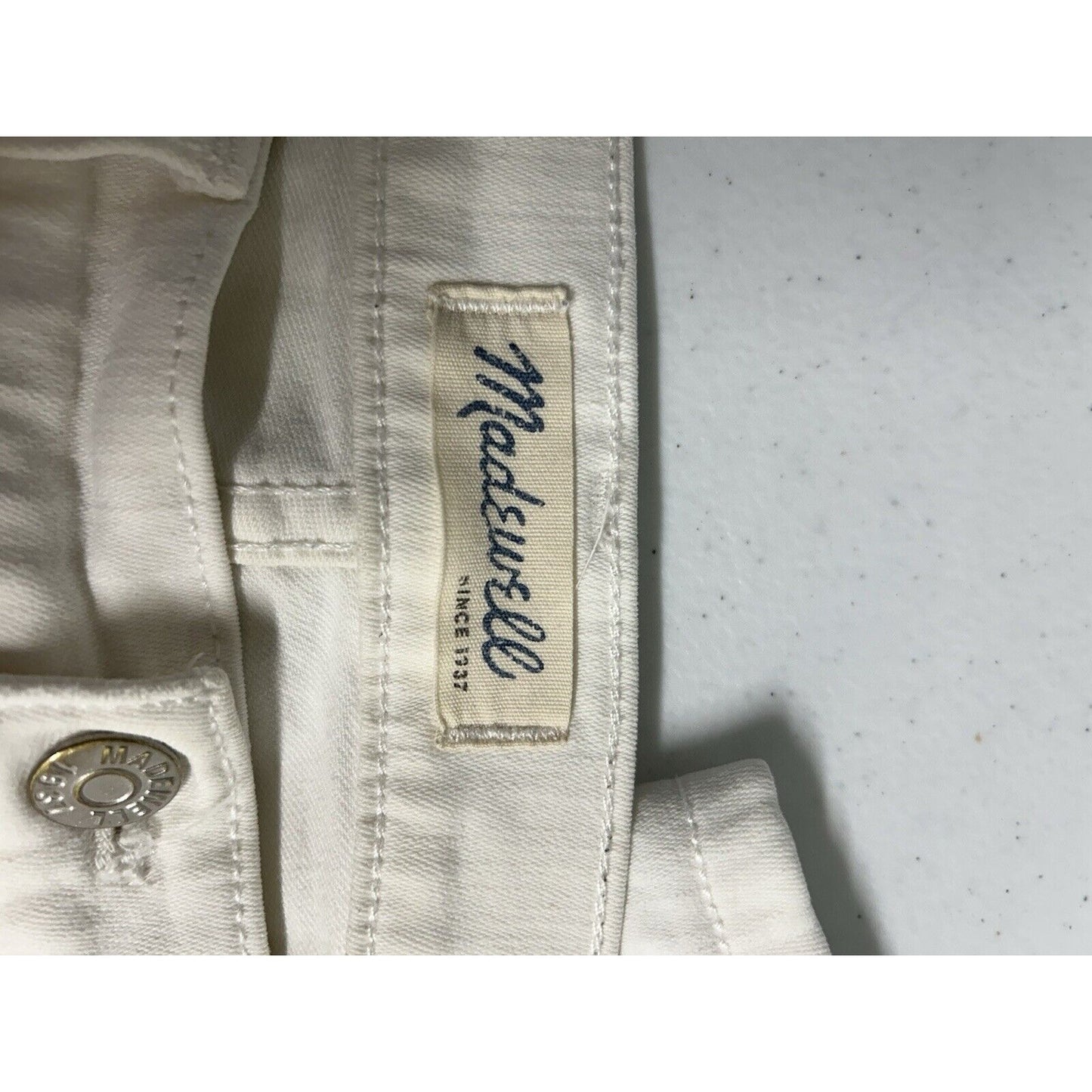 Madewell White Cotton Blend Stretch High Riser Skinny Jeans Women’s 28 (30x25.5)