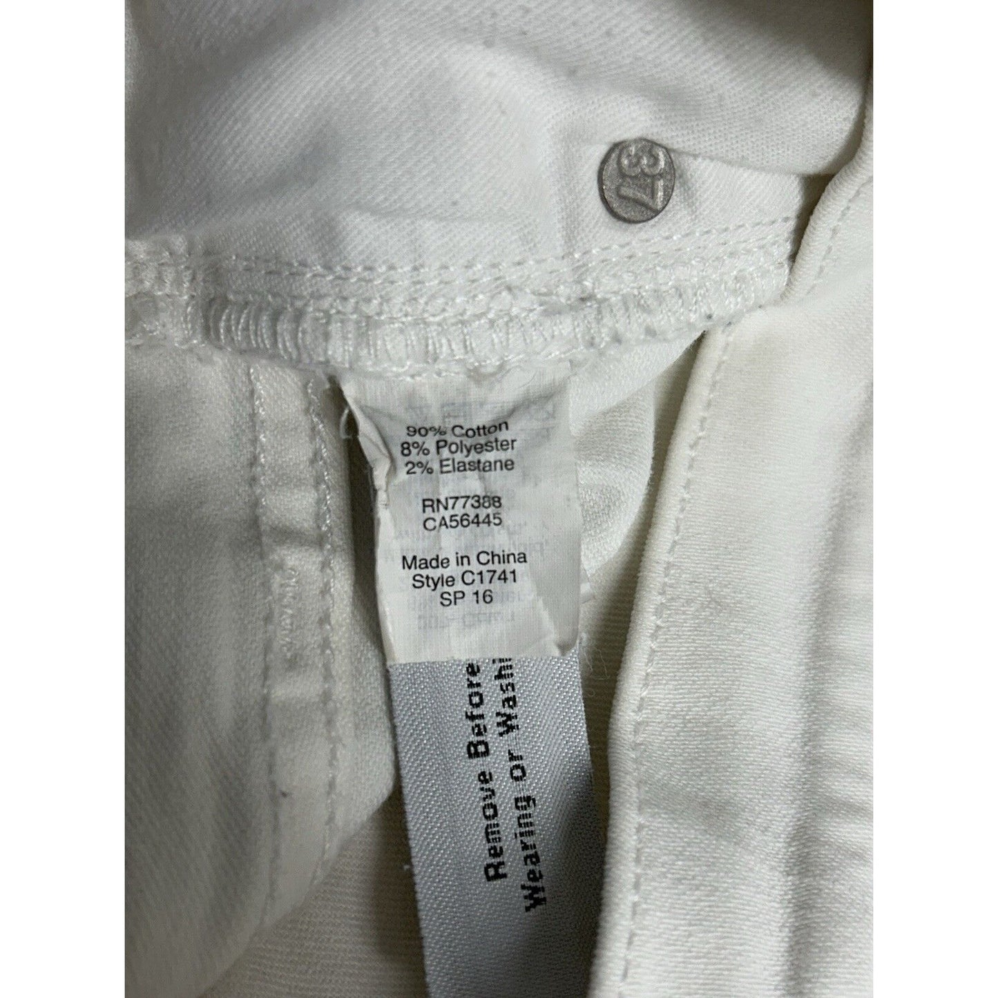 Madewell White Cotton Blend Stretch High Riser Skinny Jeans Women’s 28 (30x25.5)