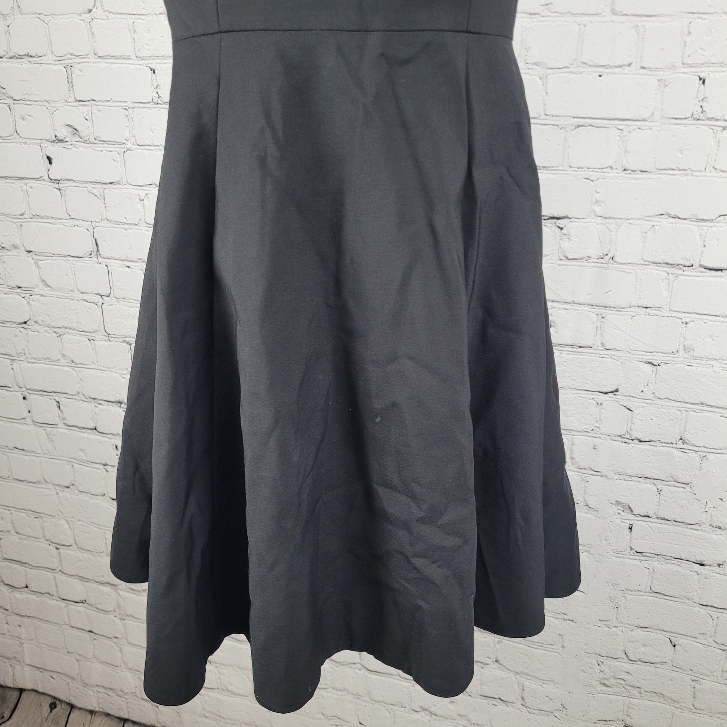 Kate Spade Black Leopard Collar Sleeveless Stretch Lined A-Line Dress Size 0