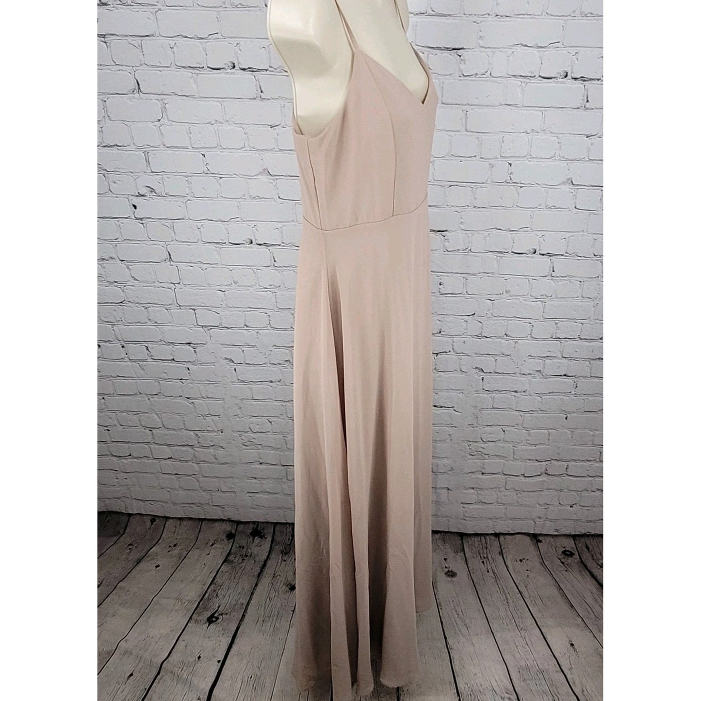 Show Me Your MuMu Beige Chiffon Empire Waist Maxi Dress USA Made Size Medium M