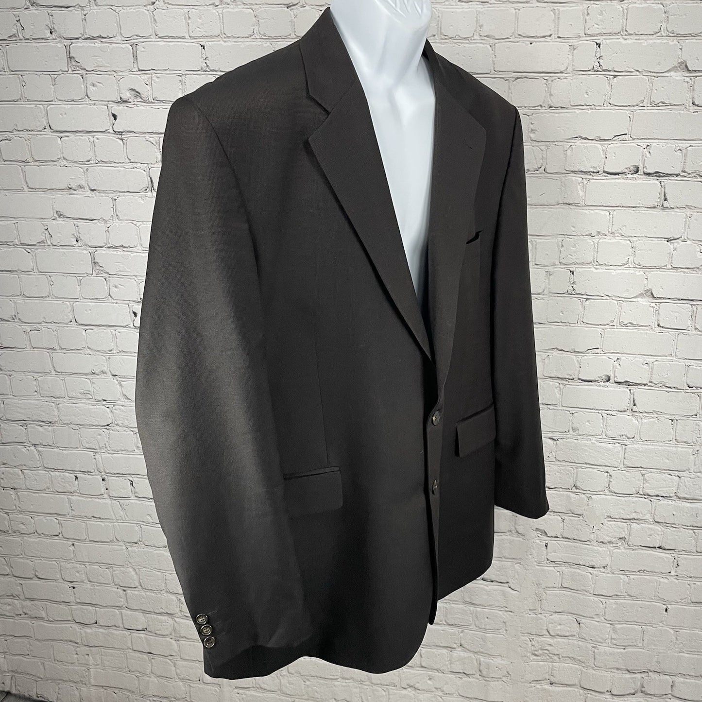 Alexandre London Brown 100% Wool 2 Button Vented Notch Blazer Sport Coat 48L
