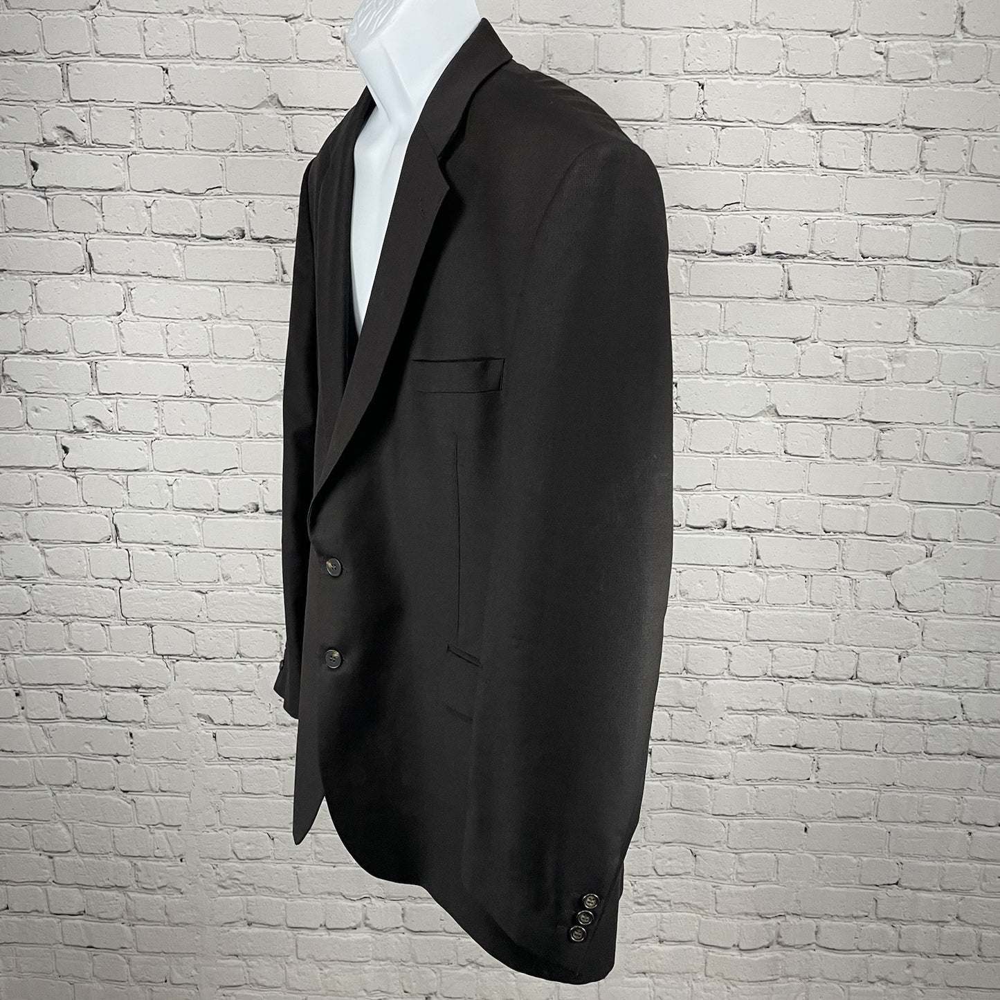 Alexandre London Brown 100% Wool 2 Button Vented Notch Blazer Sport Coat 48L