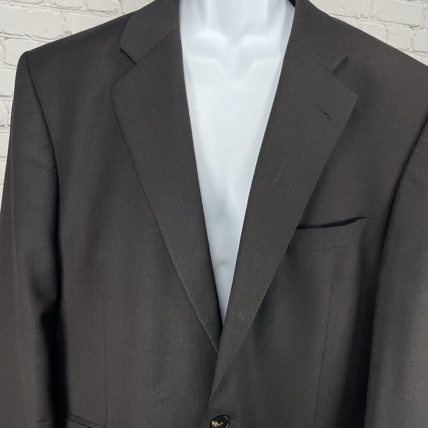 Alexandre London Brown 100% Wool 2 Button Vented Notch Blazer Sport Coat 48L