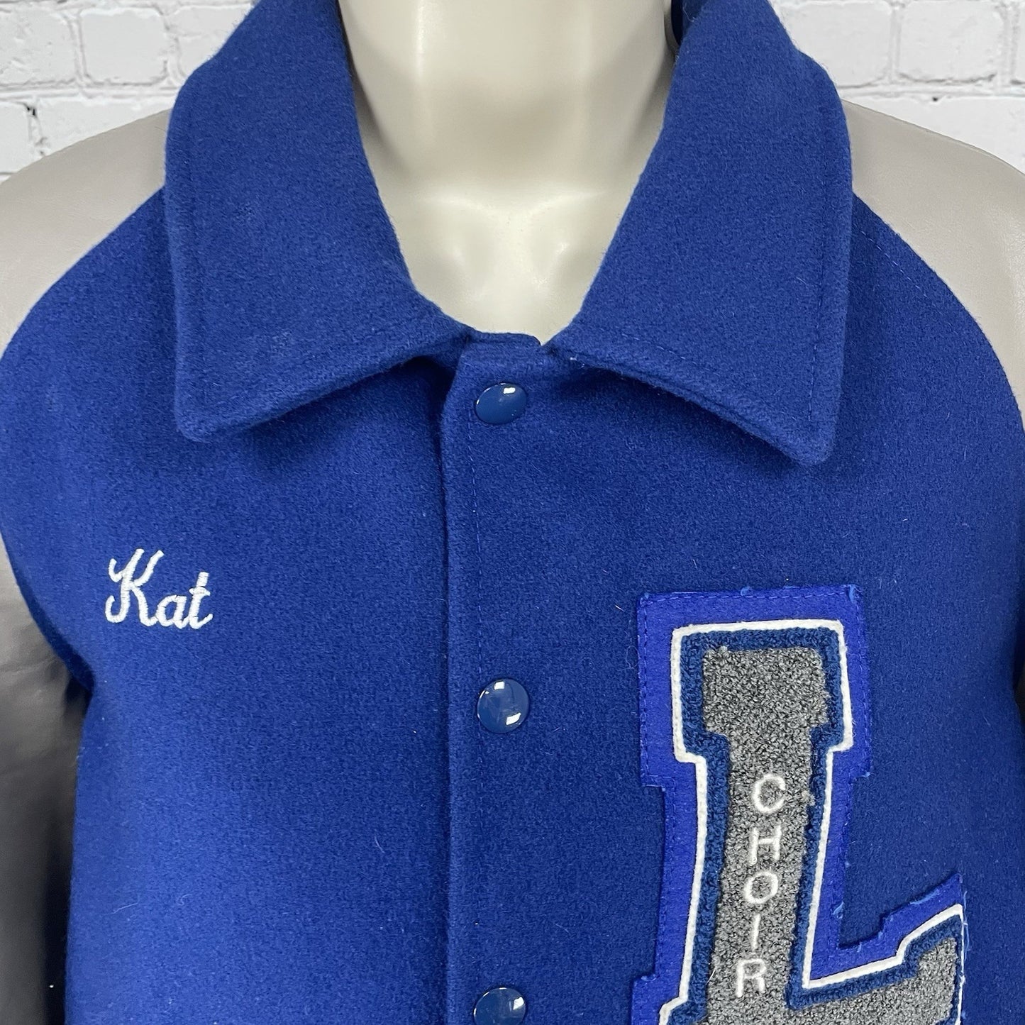 Tejas Manufacturing Blue Wool Varsity Letterman Jacket USA Timberlake Medium M