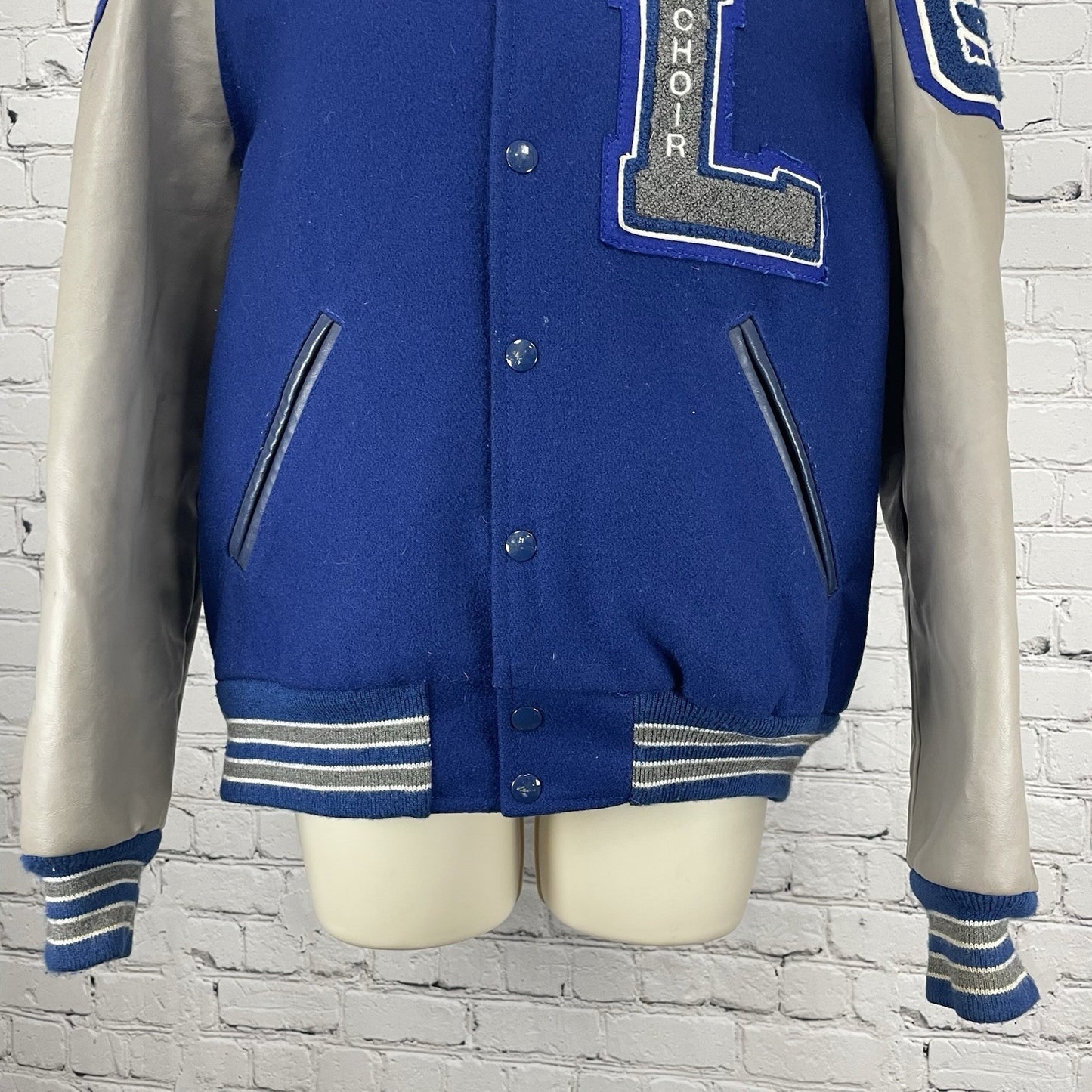 Tejas Manufacturing Blue Wool Varsity Letterman Jacket USA Timberlake Medium M