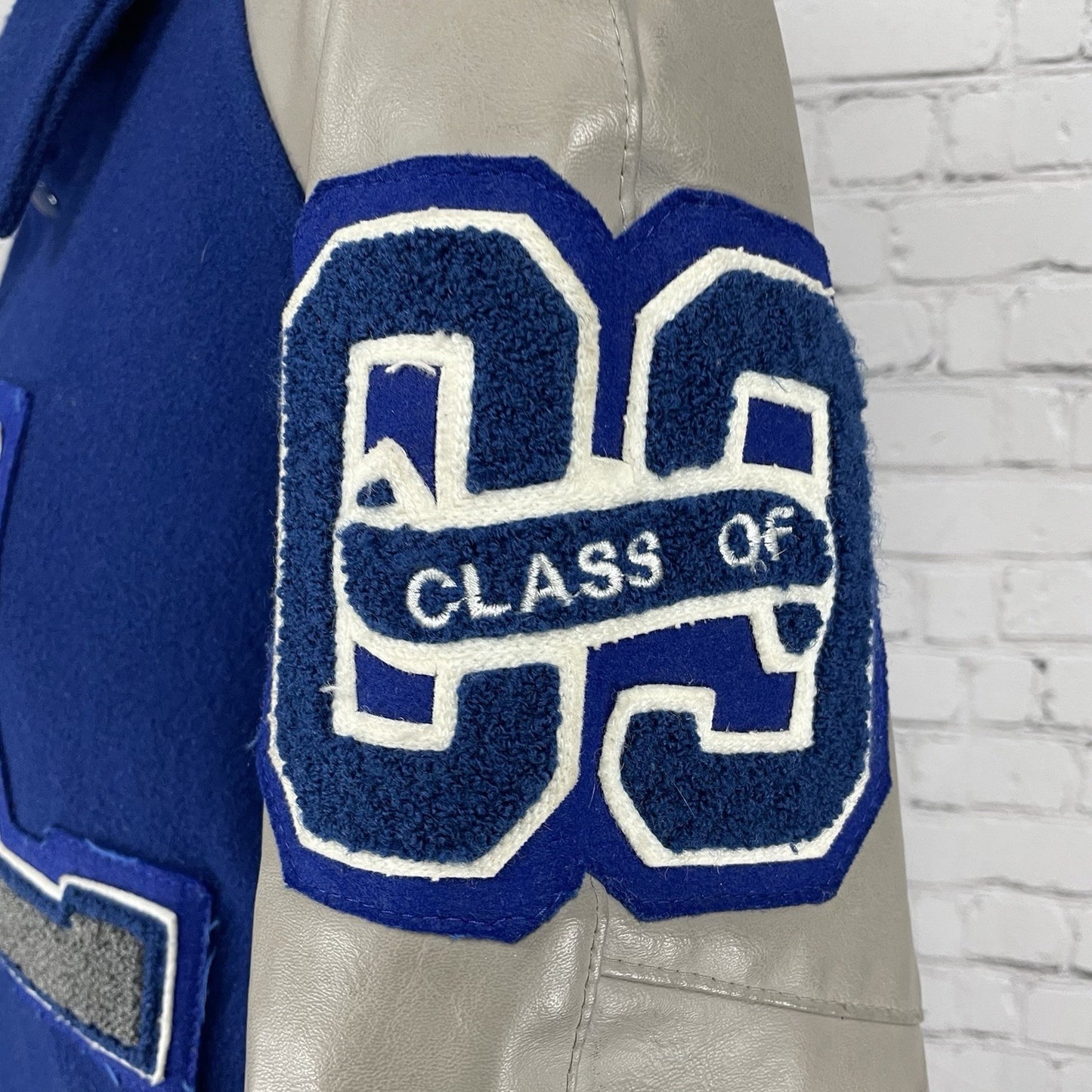 Tejas Manufacturing Blue Wool Varsity Letterman Jacket USA Timberlake Medium M