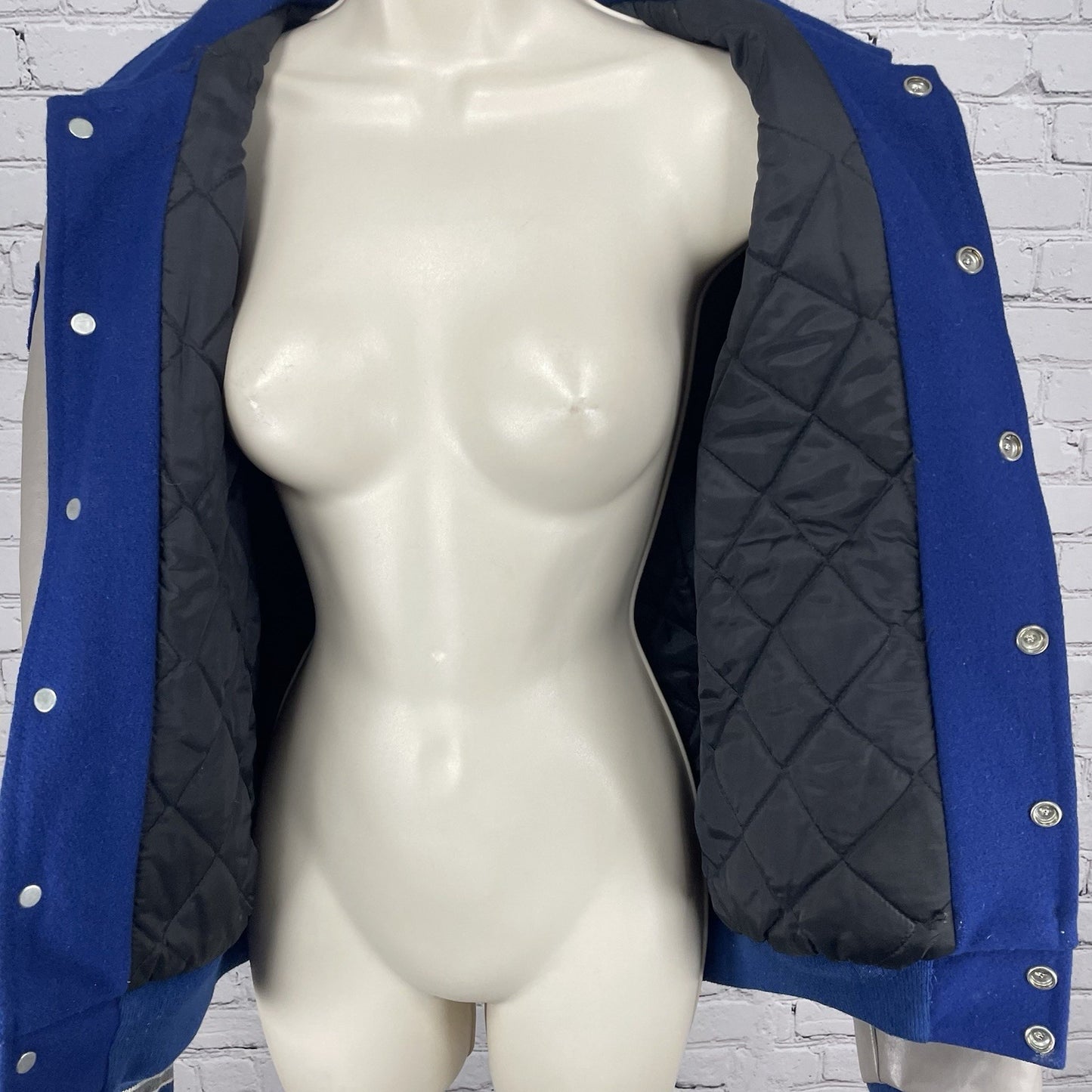 Tejas Manufacturing Blue Wool Varsity Letterman Jacket USA Timberlake Medium M