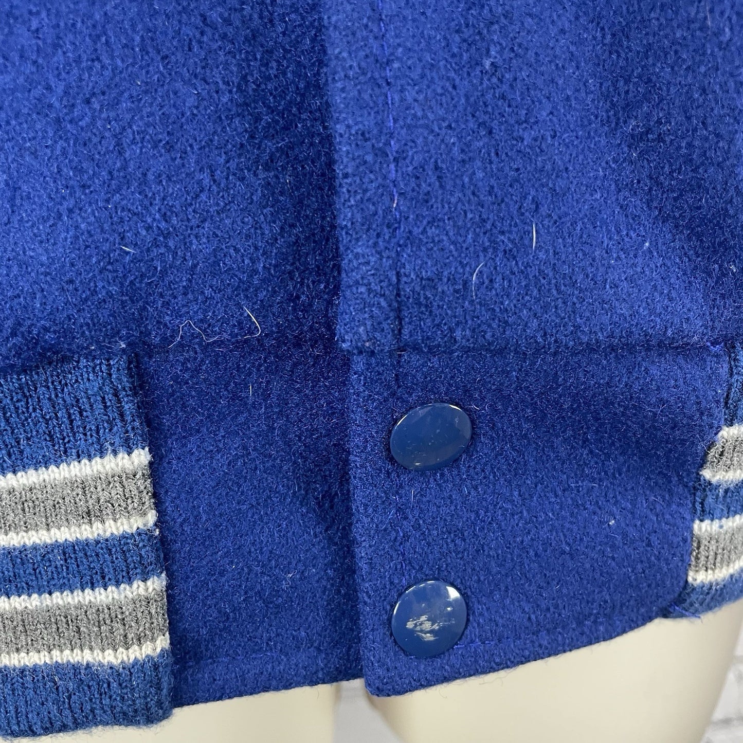 Tejas Manufacturing Blue Wool Varsity Letterman Jacket USA Timberlake Medium M