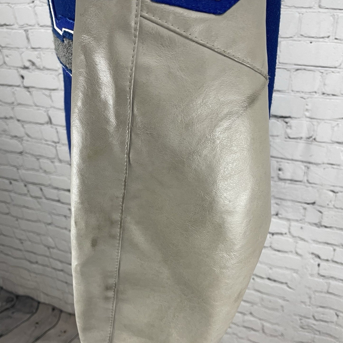 Tejas Manufacturing Blue Wool Varsity Letterman Jacket USA Timberlake Medium M