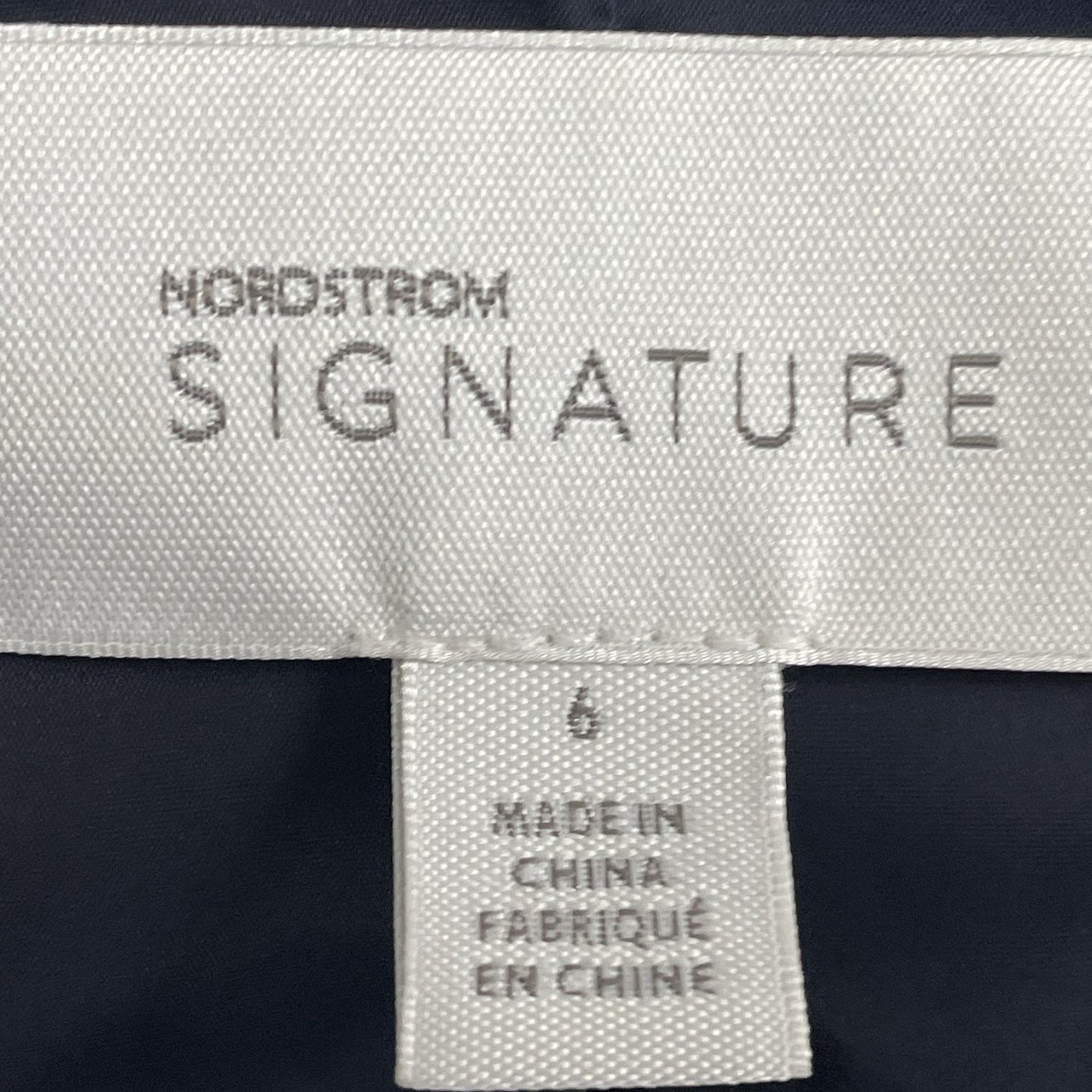 Nordstrom Signature Black Blue Check Virgin Wool 2 Button Blazer Jacket Size 6
