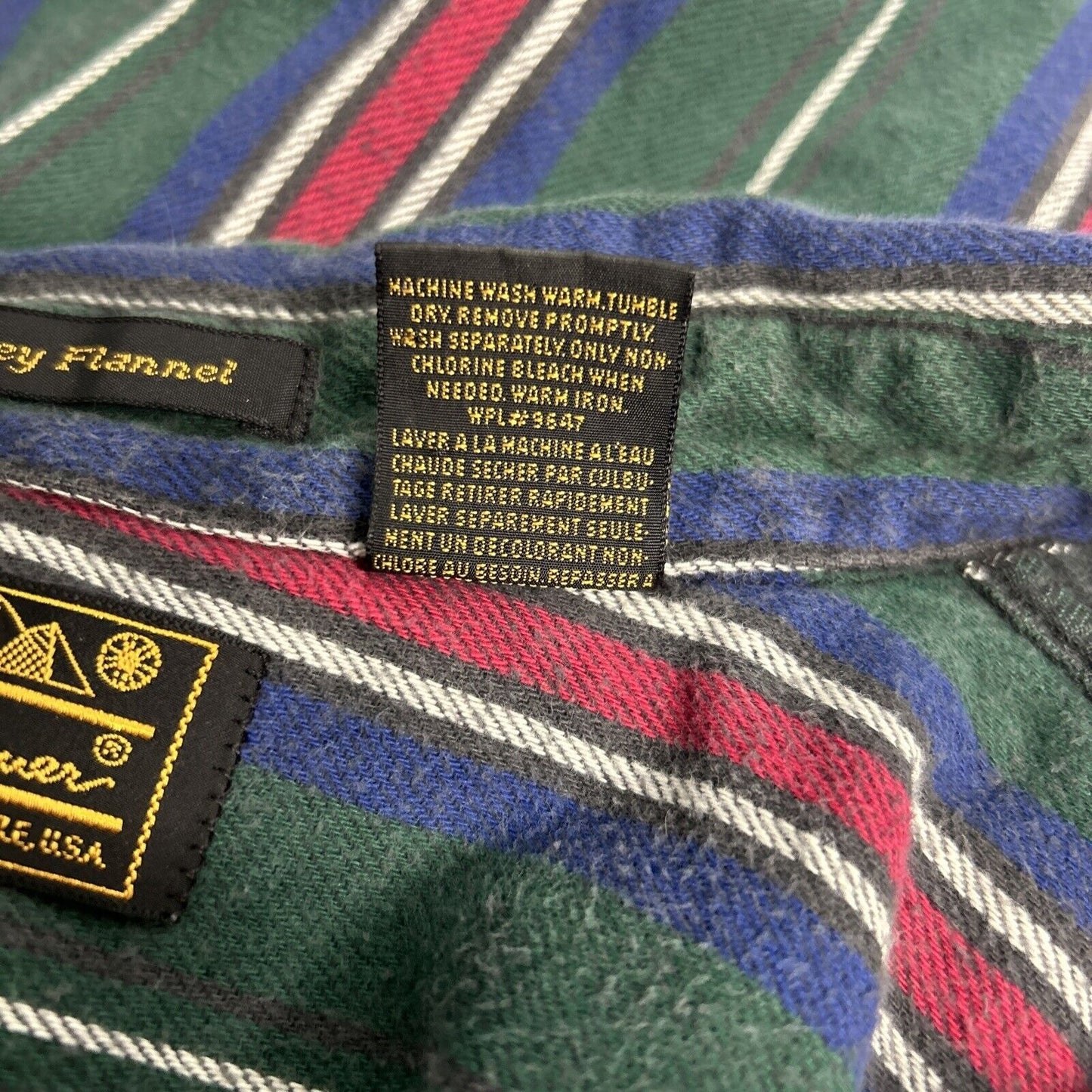 VTG Eddie Bauer Long Sleeve Button Up Green Blue Red White McKinley Flannel XLT