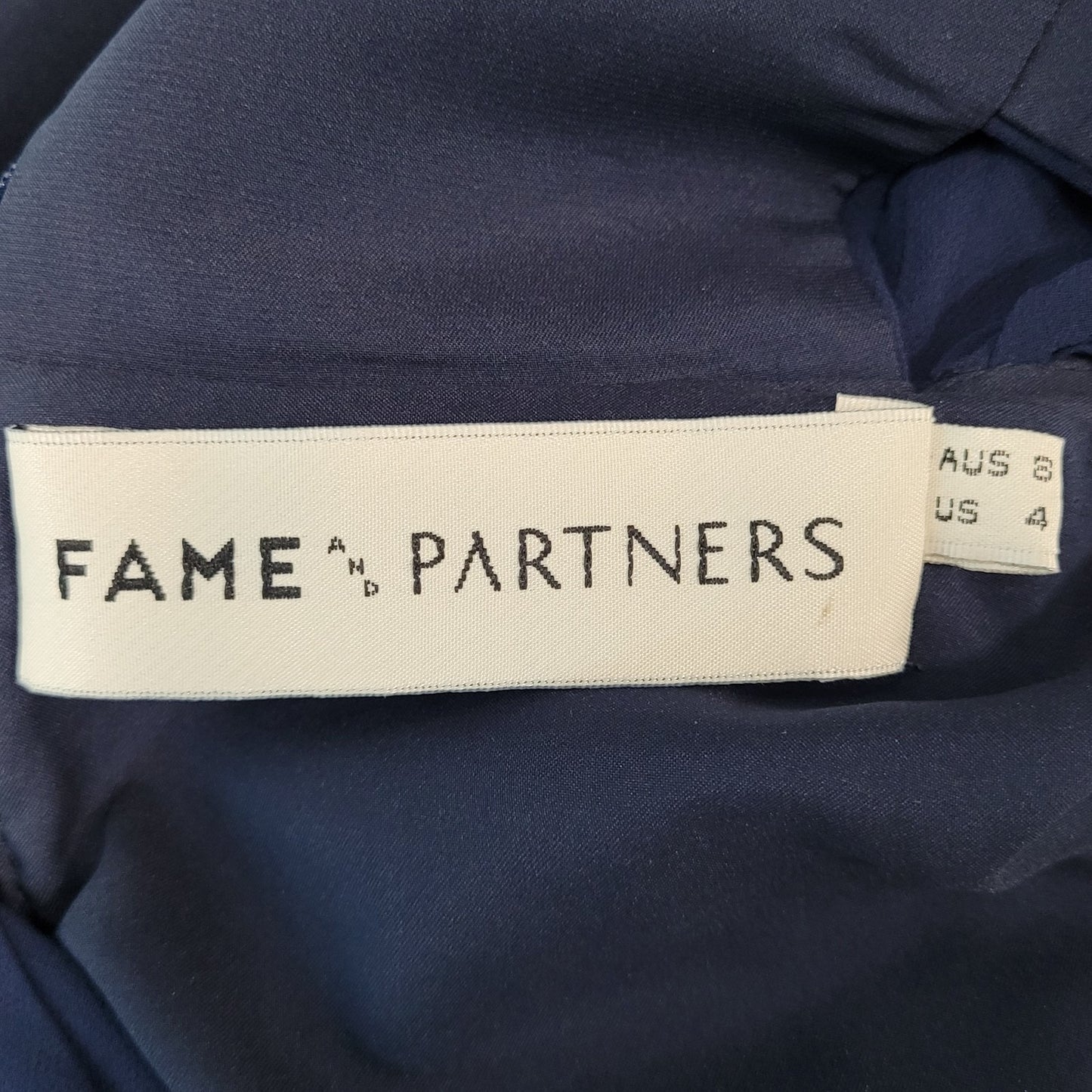 Fame & Partners Dark Blue Pleated Chiffon Cut Out Sleeveless Maxi Dress Size 4