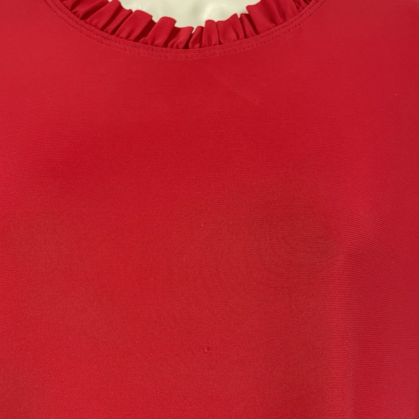 Nik And Nash Red Ruffle Lightweight Stretch Shirt Dress USA Made Size Large L