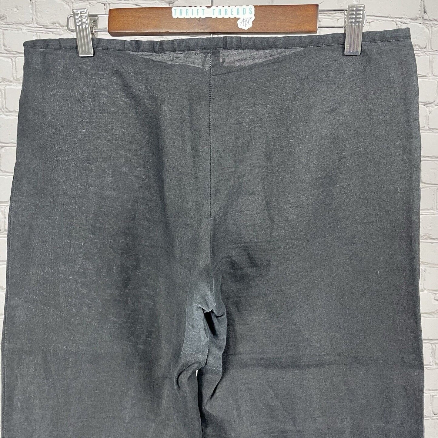 VTG Zara Basic Black Ramie Lightweight Semi Sheer Wide Leg Pants Size US Small S