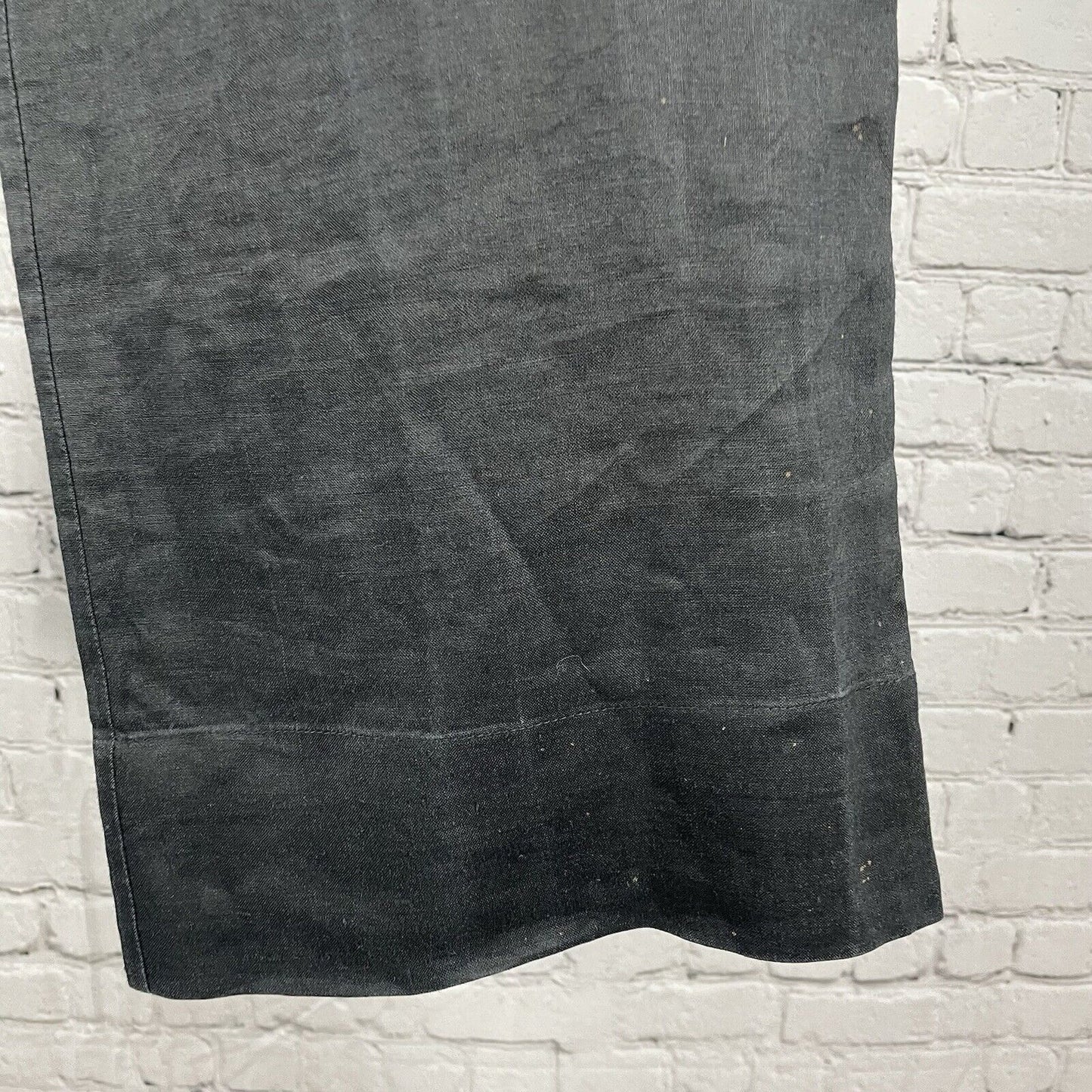 VTG Zara Basic Black Ramie Lightweight Semi Sheer Wide Leg Pants Size US Small S