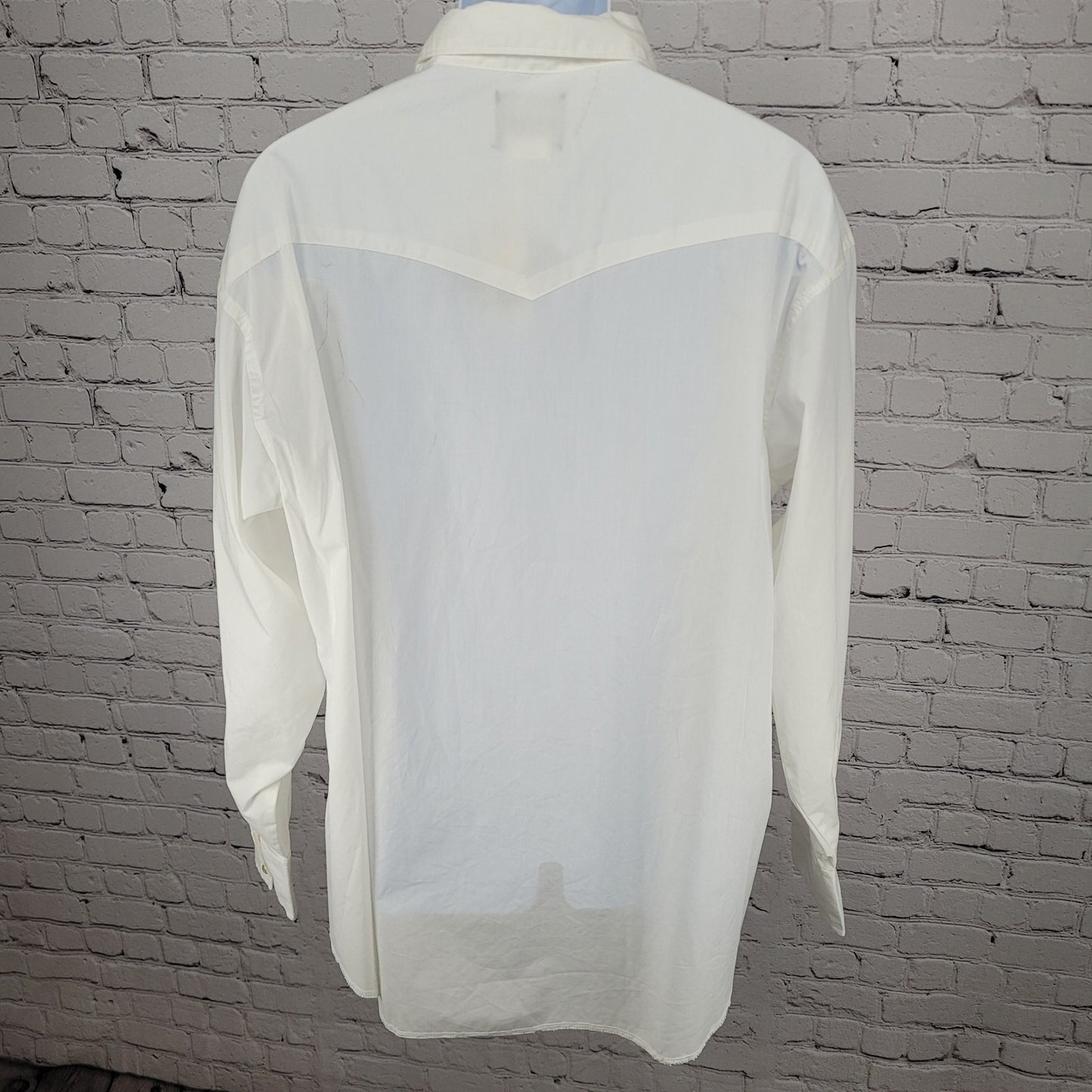 NWD VTG Wrangler White Pearl Snap Western Lightweight Long Sleeve Shirt XXL