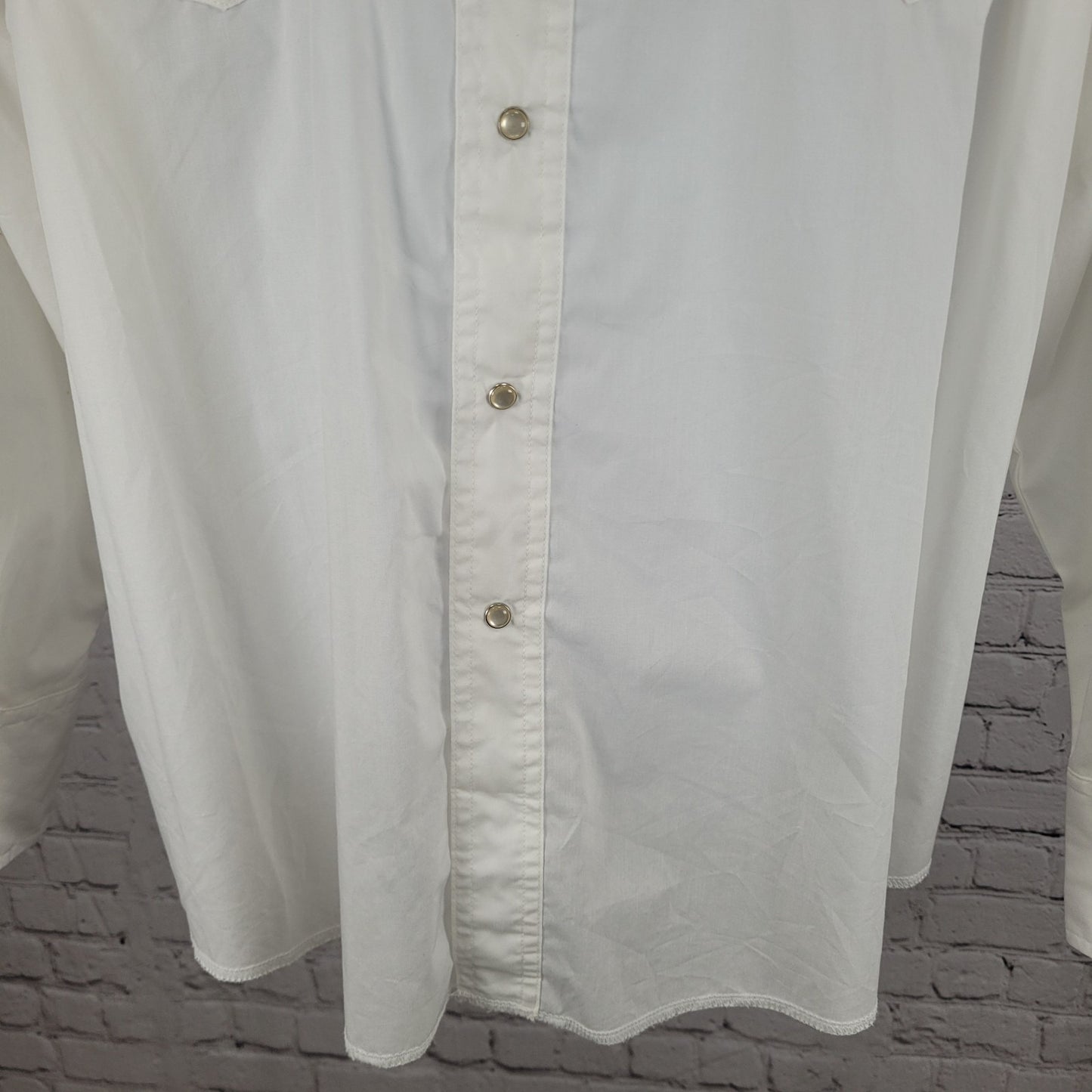 NWD VTG Wrangler White Pearl Snap Western Lightweight Long Sleeve Shirt XXL