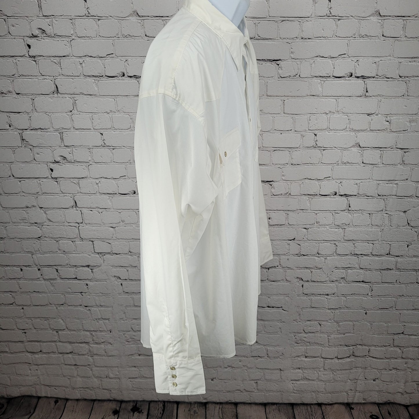 NWD VTG Wrangler White Pearl Snap Western Lightweight Long Sleeve Shirt XXL