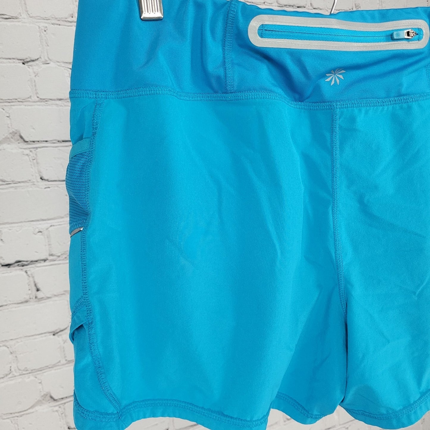 Athleta Blue Lightweight Stretch Built In Panty Lined Athletic Shorts Large L