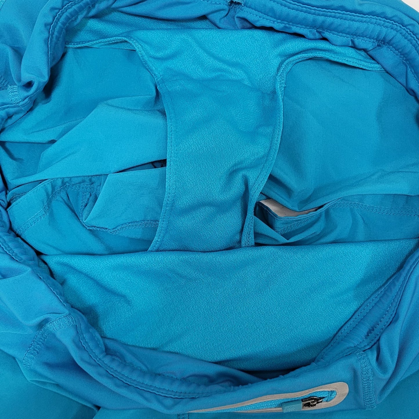 Athleta Blue Lightweight Stretch Built In Panty Lined Athletic Shorts Large L