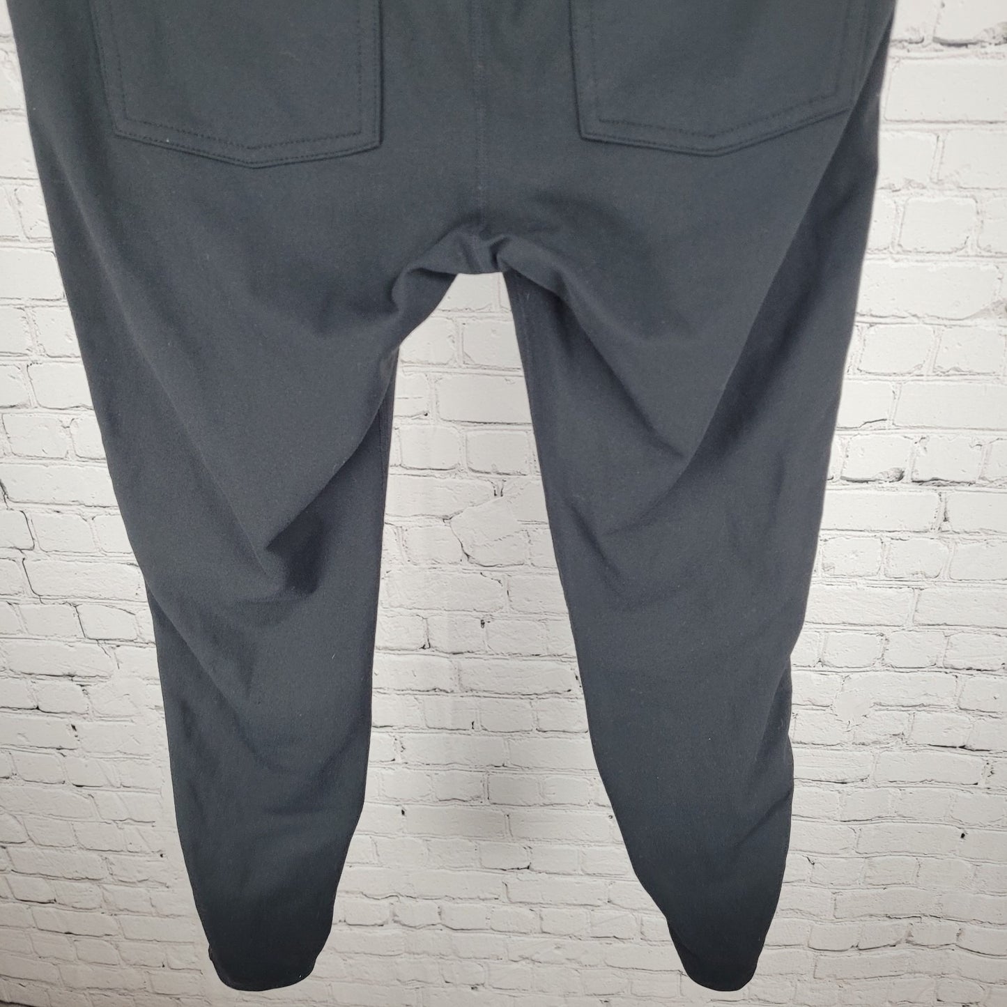 Athleta Black Faux Leather Tux Metro Athleisure Pants Leggings Medium M (29x29)