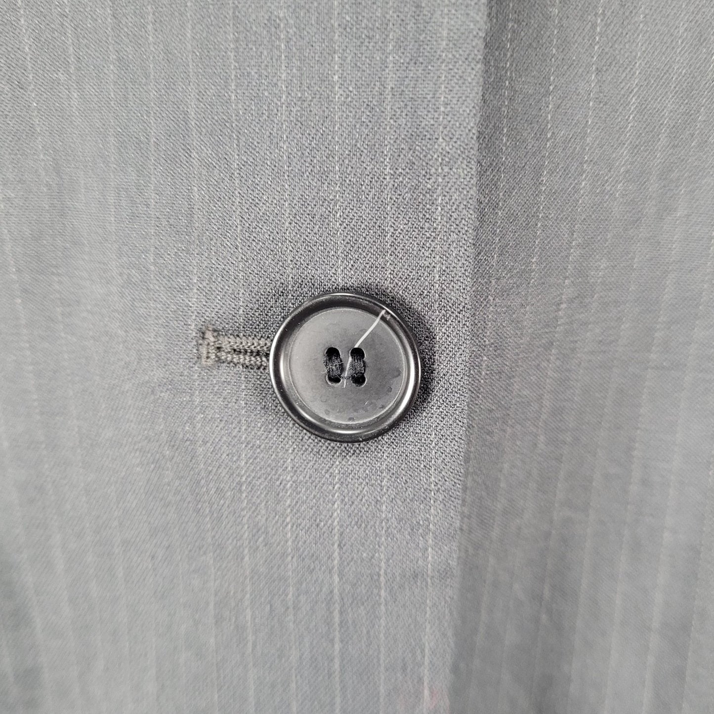 Ann Taylor Grey Pinstriped 2 Button Vented Lightweight Blazer Jacket Size 10