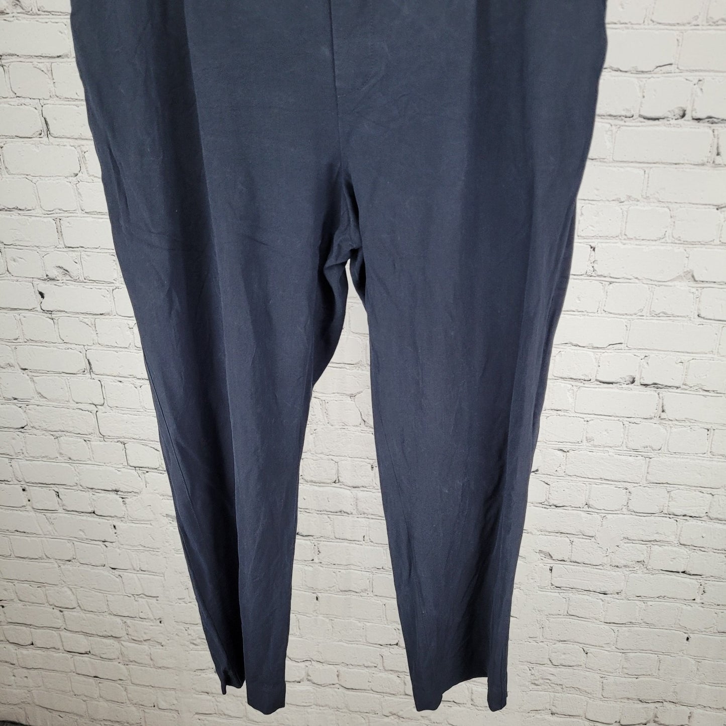 Vince Dark Blue Pleated Elastic Waist Pull On Stretch Crop Pants Size XL (35x25)