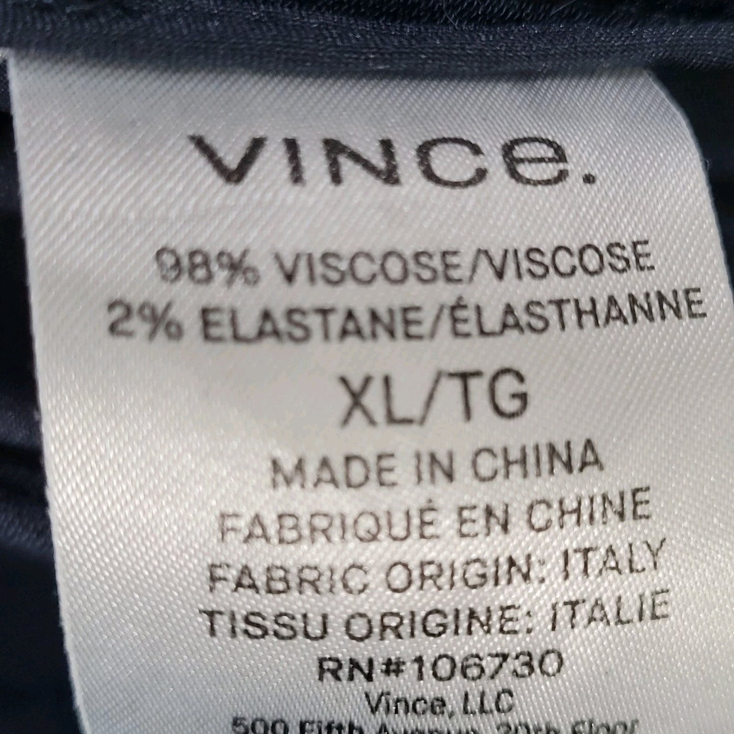 Vince Dark Blue Pleated Elastic Waist Pull On Stretch Crop Pants Size XL (35x25)