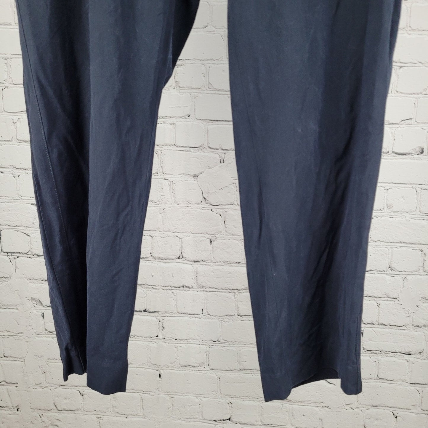 Vince Dark Blue Pleated Elastic Waist Pull On Stretch Crop Pants Size XL (35x25)