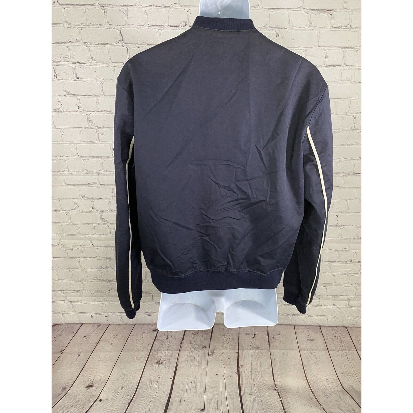 Wooyoungmi Reversible Navy Blue Snake Print Full Zip Bomber Jacket Men’s 50 L