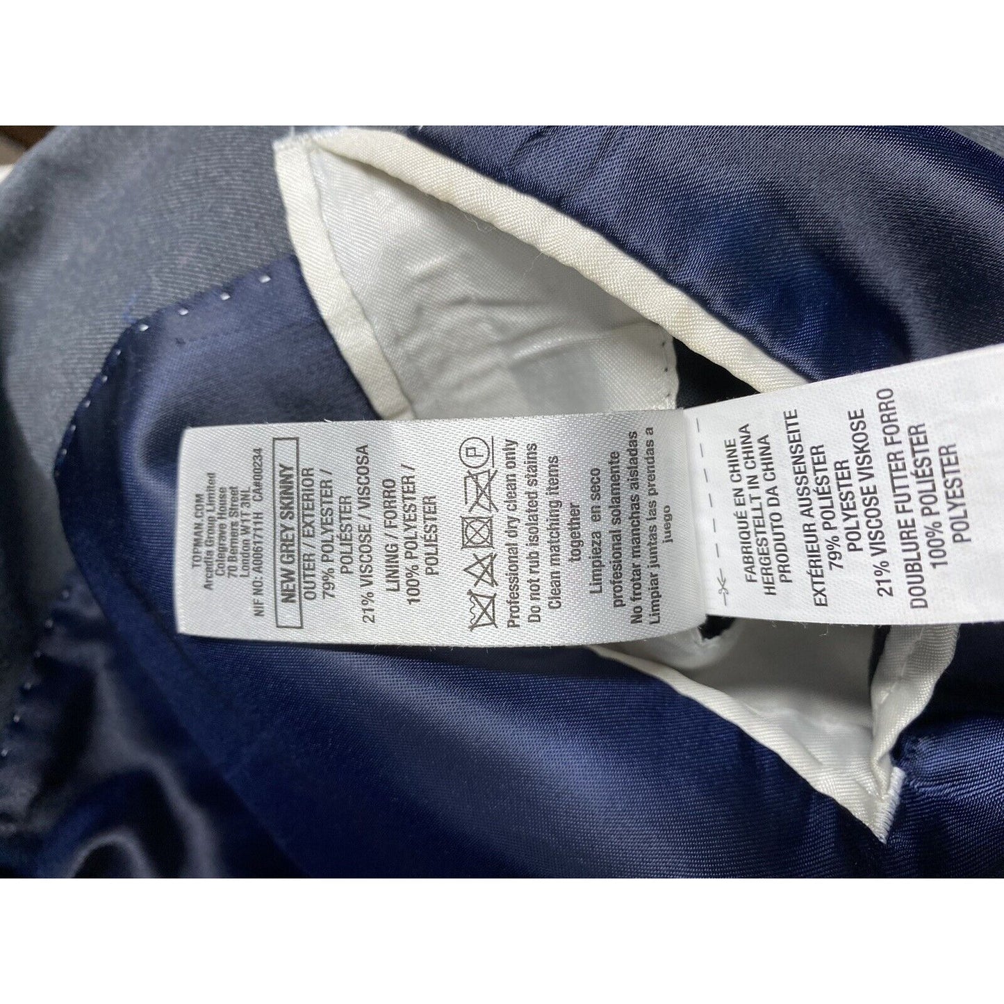Topman Gray Single Button Notch Lapel Blazer Sport Coat Jacket 38R