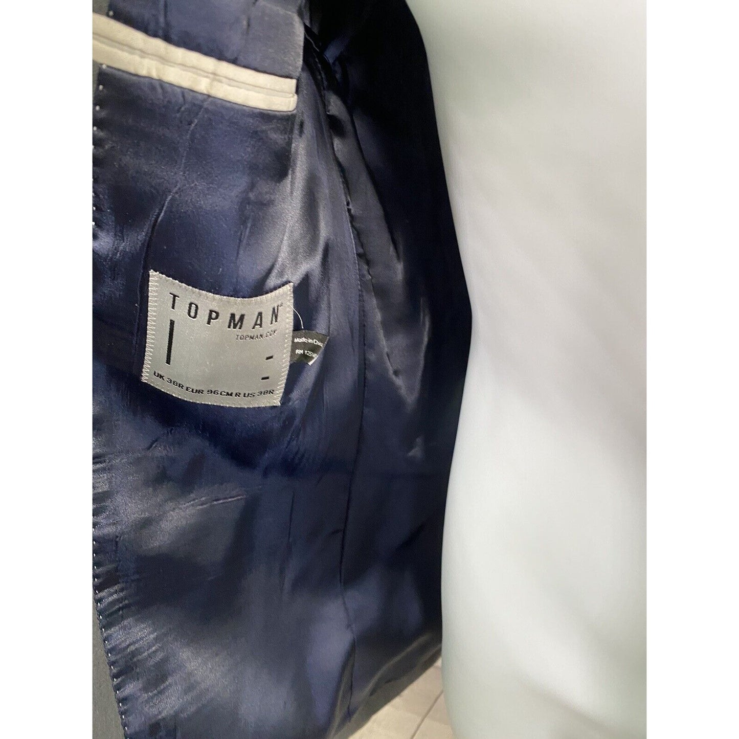 Topman Gray Single Button Notch Lapel Blazer Sport Coat Jacket 38R