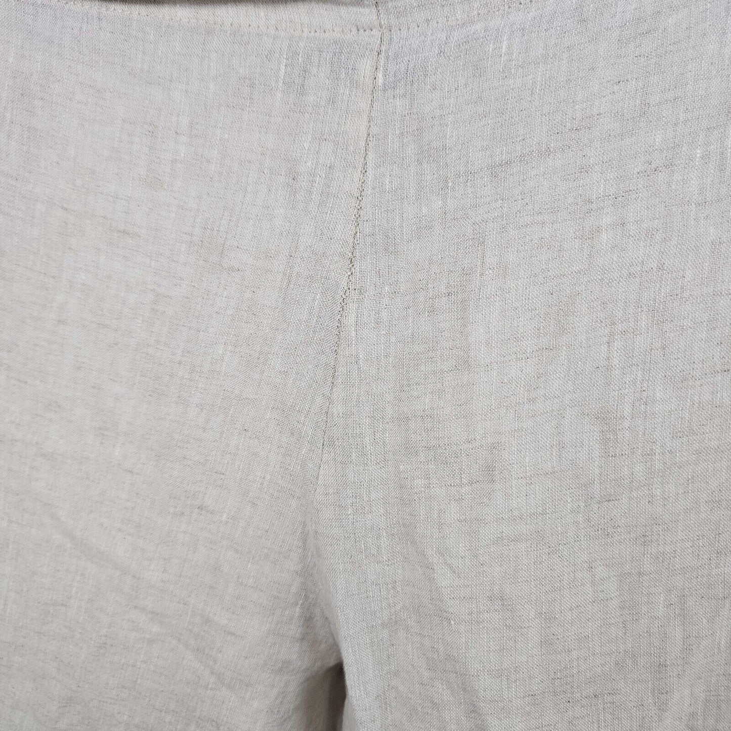 Bryn Walker Linen Light Weight Semi Sheer Pants Creme Wide Leg Size Small S