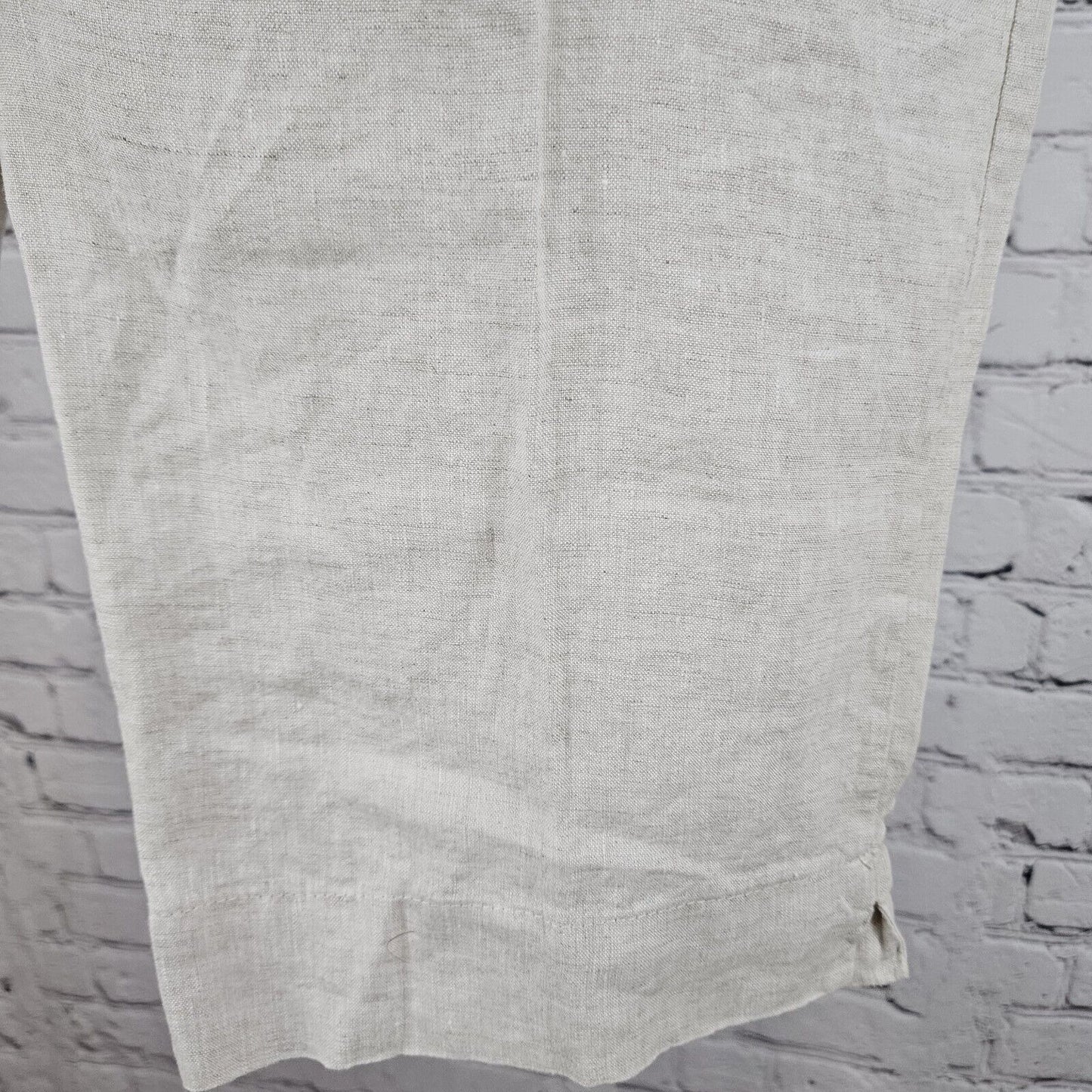 Bryn Walker Linen Light Weight Semi Sheer Pants Creme Wide Leg Size Small S