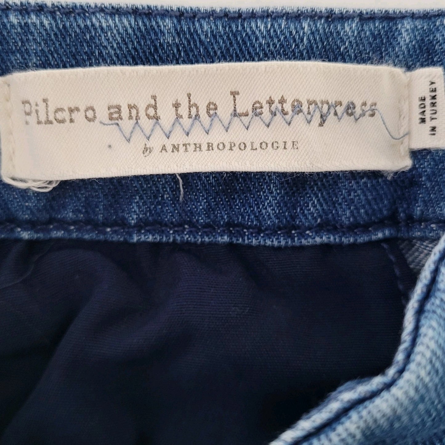 Pilcro & The Letterpress Anthropologie Blue Denim Mid Rise Jeans Size 27 (27x27)