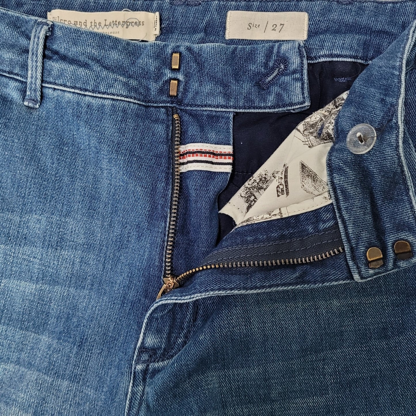 Pilcro & The Letterpress Anthropologie Blue Denim Mid Rise Jeans Size 27 (27x27)